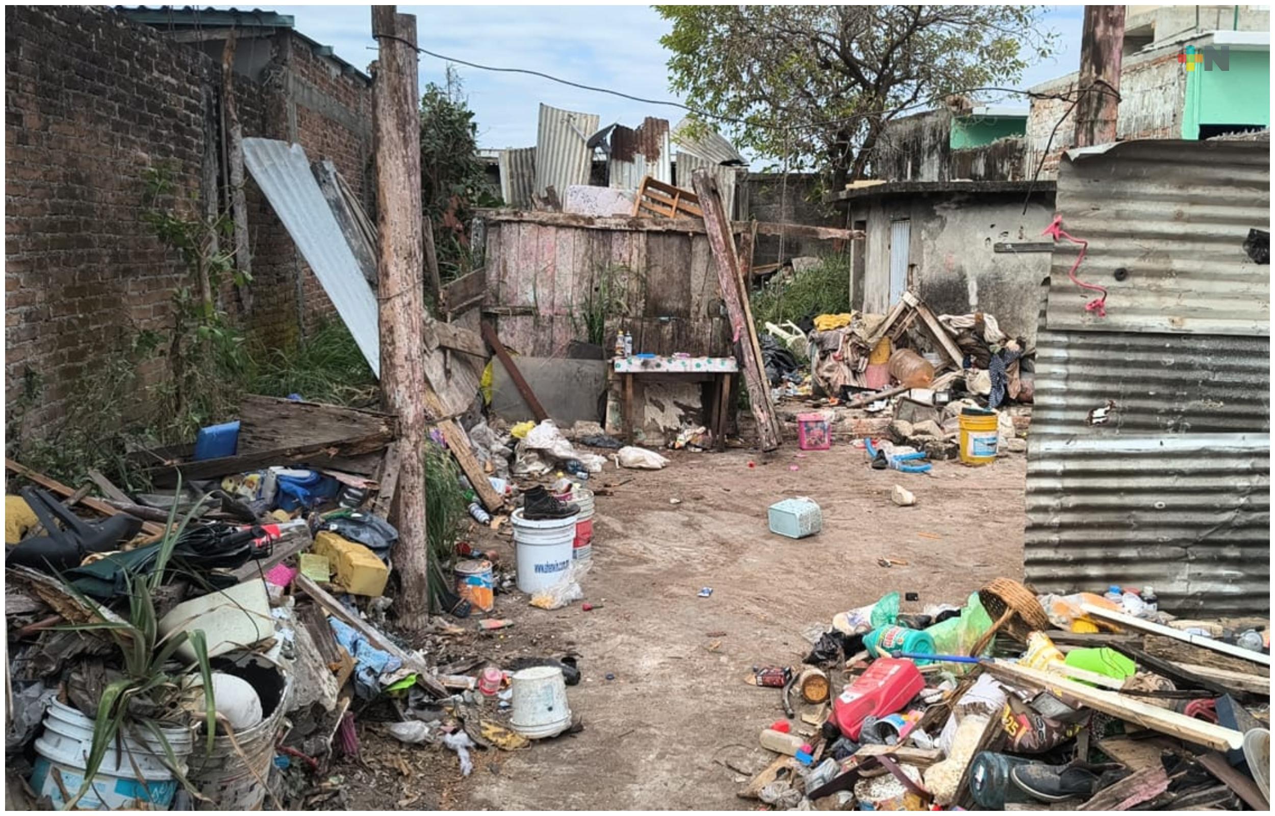 Evento de norte derrumba vivienda en municipio de Veracruz