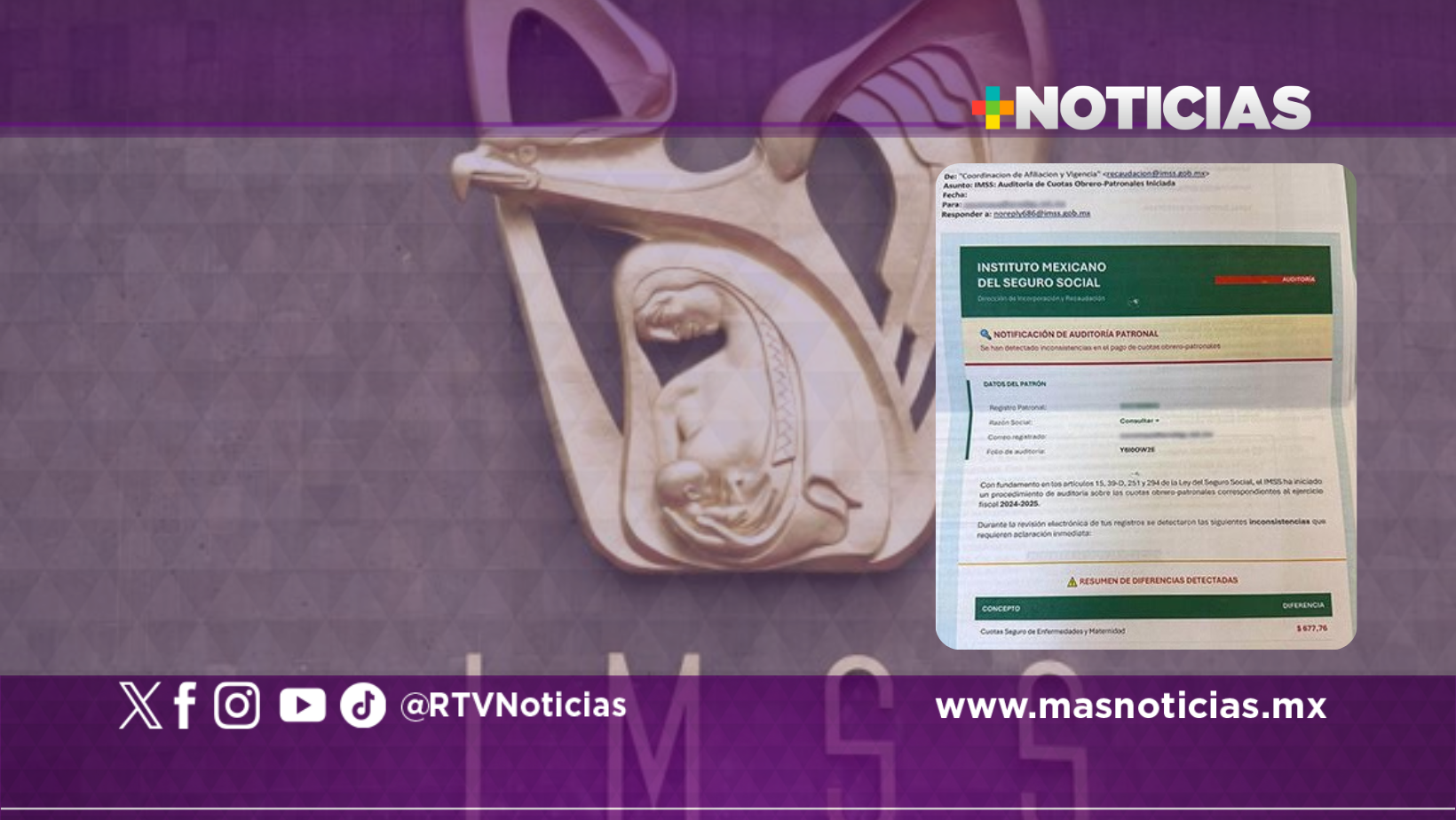 Alerta IMSS a patrones envío de correos falsos con supuestas notificaciones de auditoría