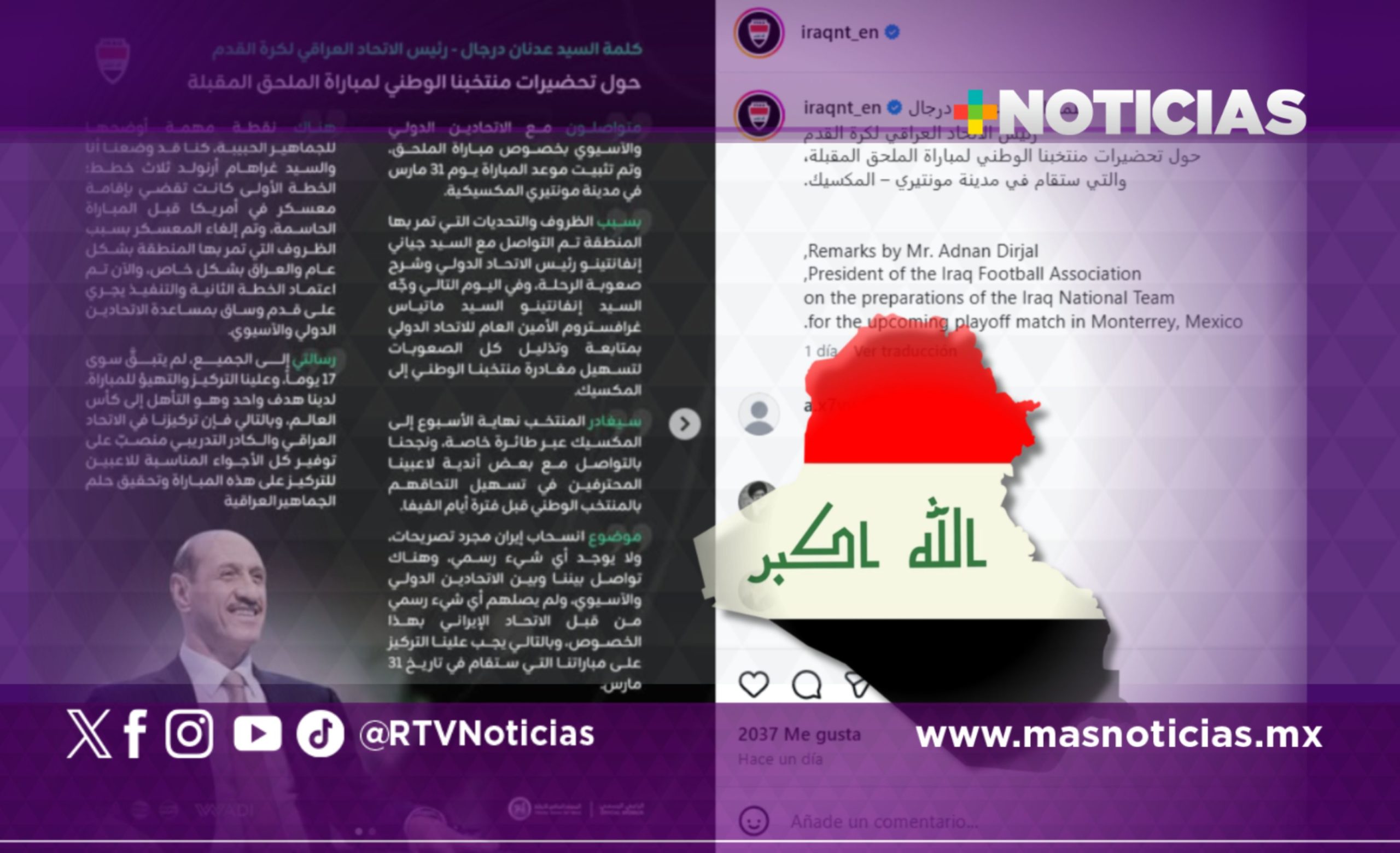 Irak confirma su viaje a México para repechaje del Mundial 2026