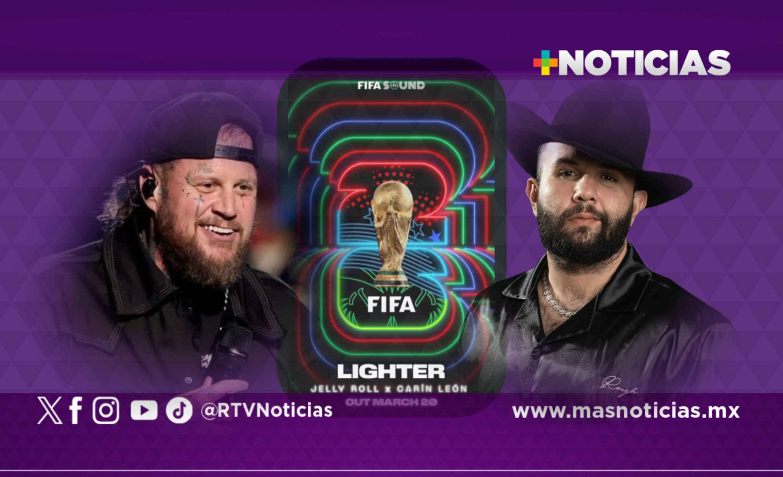 Carín León en el álbum oficial de la Copa Mundial 2026