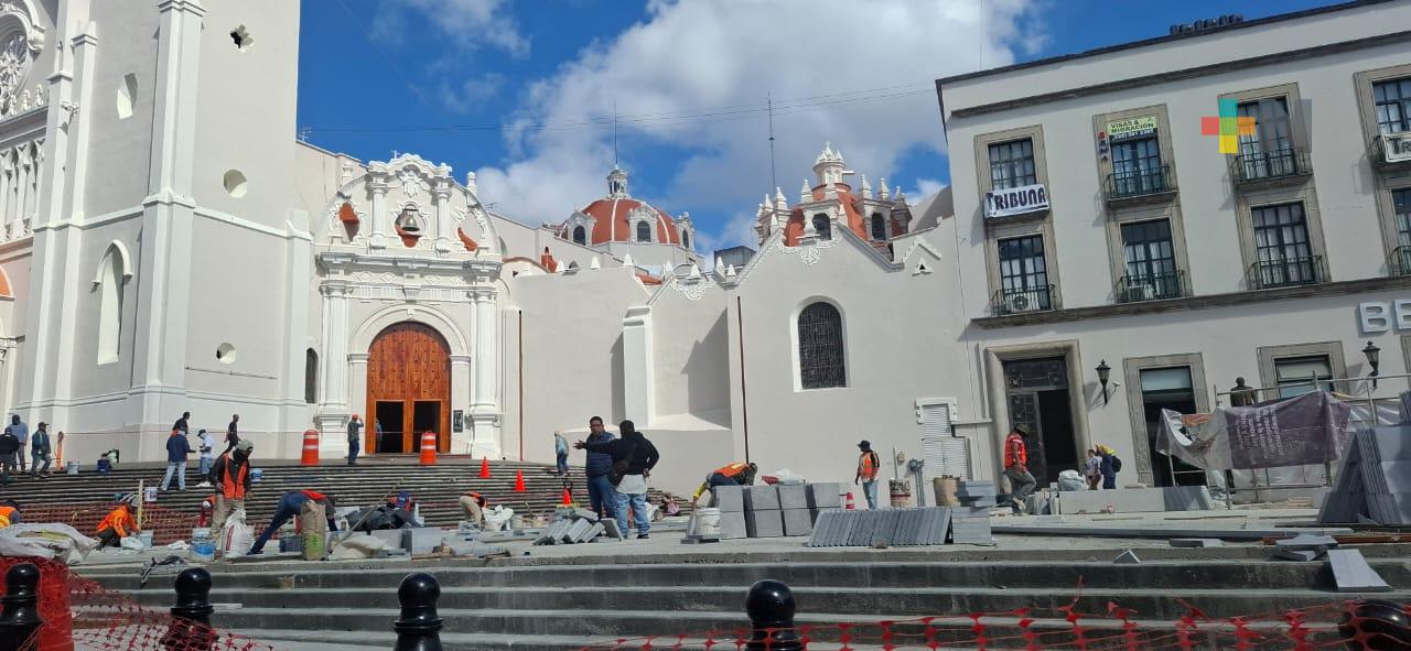 Nueva imagen para centro histórico de Xalapa; avanzan trabajos en plaza Lerdo
