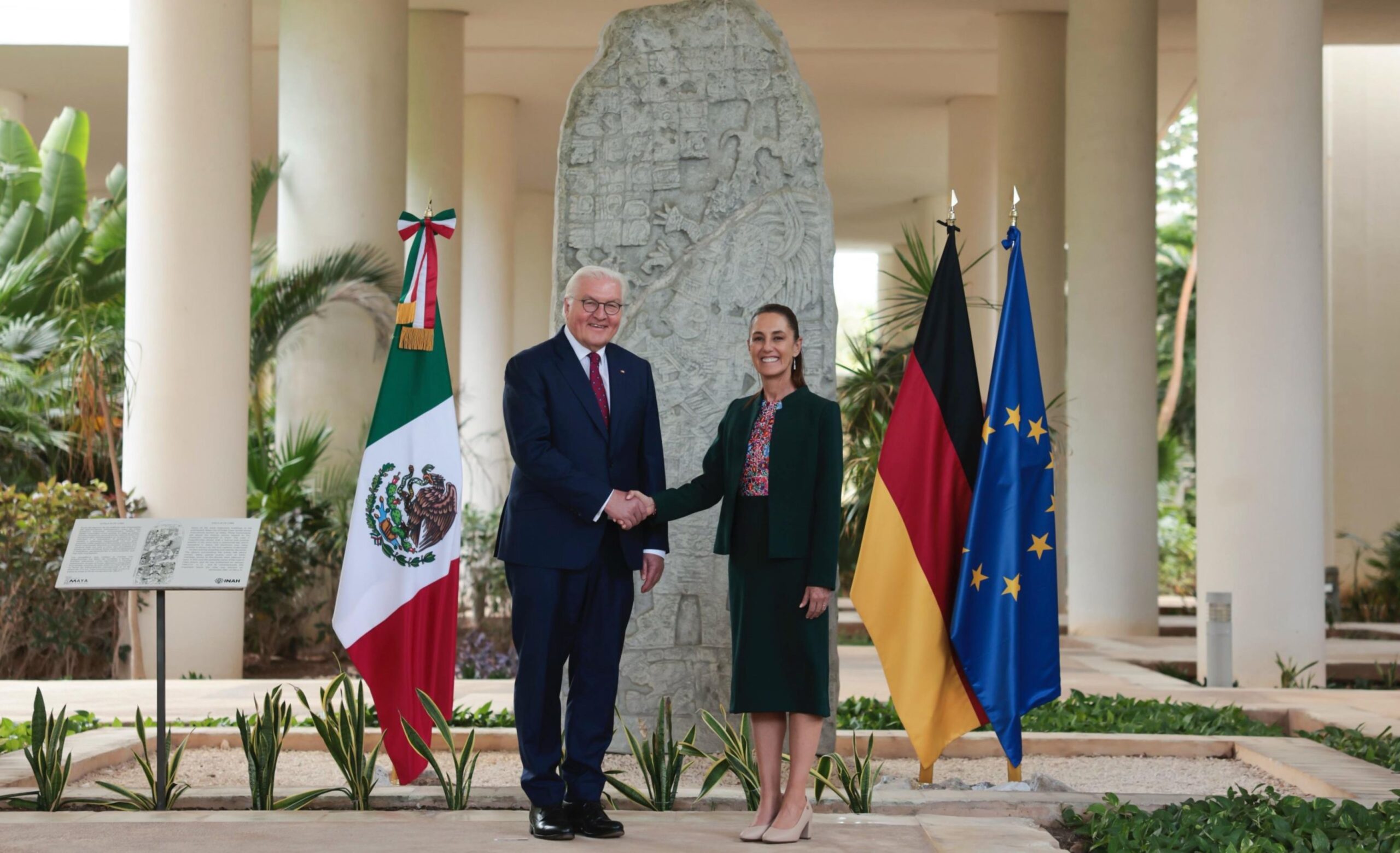 En Quintana Roo, Presidenta recibe a su homólogo de Alemania, Frank-Walter Steinmeier