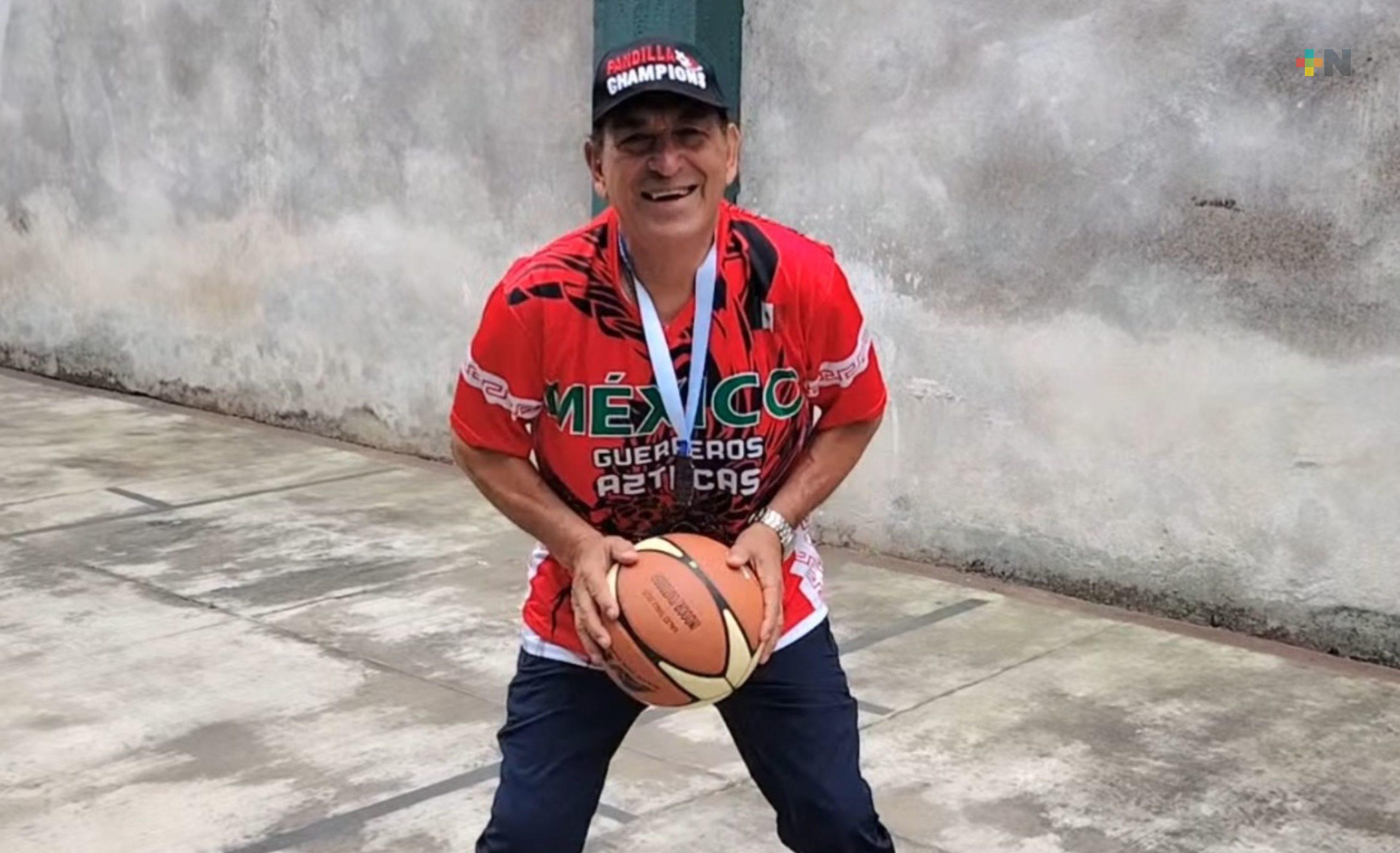 Xalapeño gana oro en Panamericano de Maxibaloncesto categoría 80 años