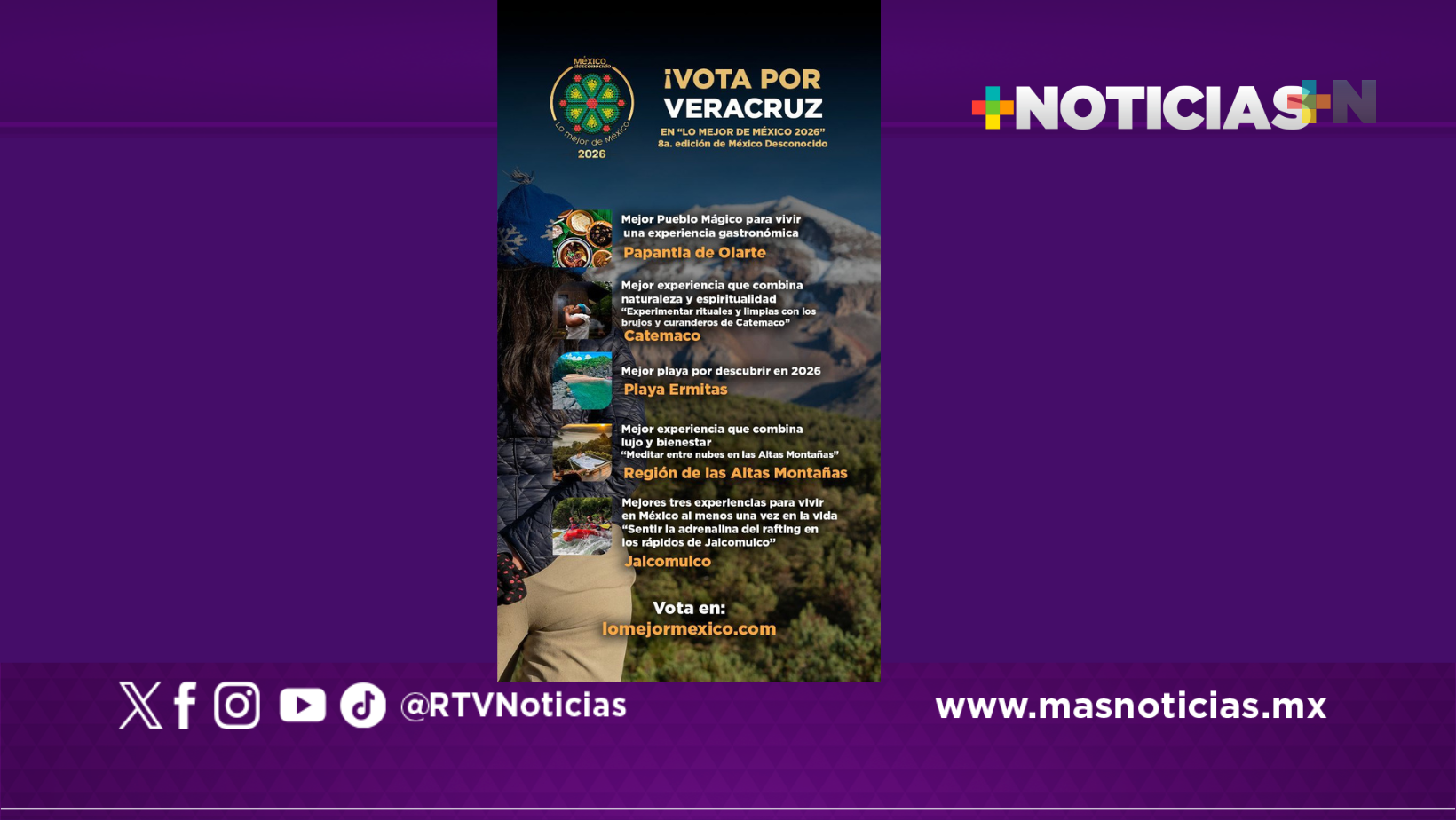 Veracruz compite con cinco experiencias turísticas en Lo Mejor de México 2026