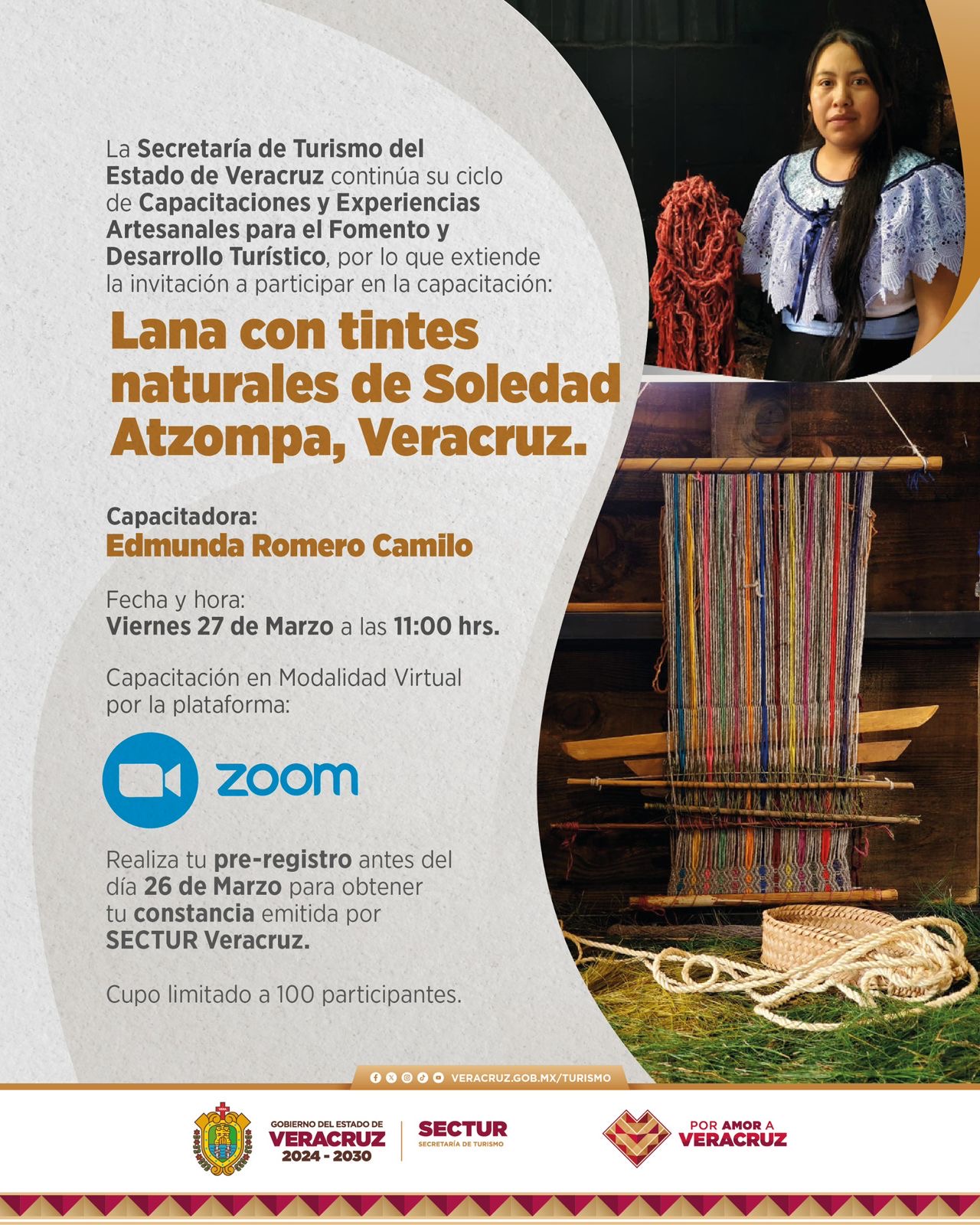 Invita SECTUR a la capacitación de Lana con tintes naturales de Soledad Atzompa