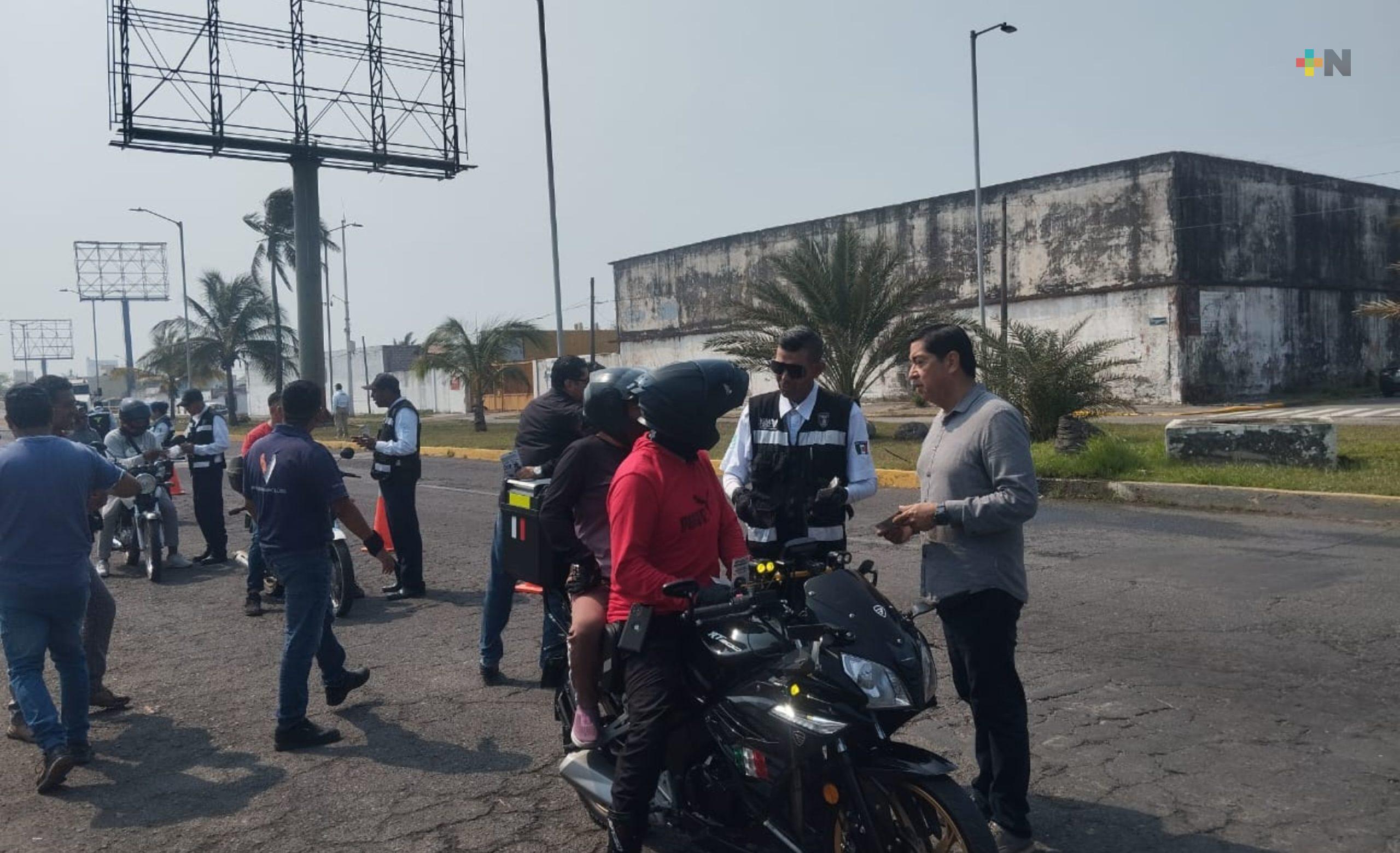 Autoridades promueven el uso obligatorio de casco en Veracruz
