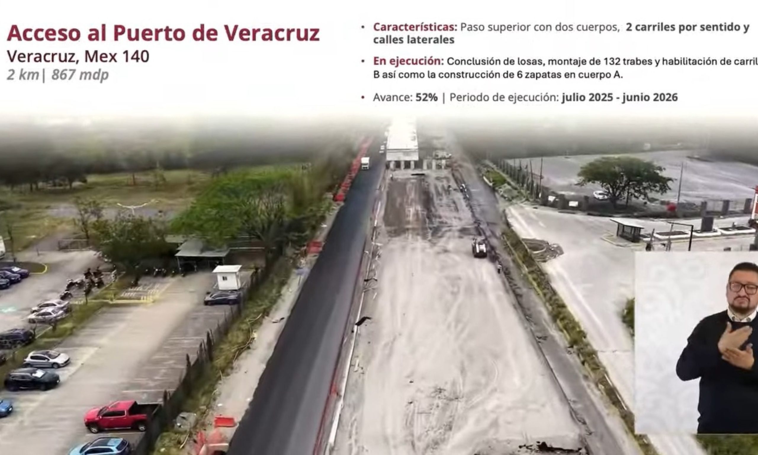 A fin de mes abrirá a la circulación el distribuidor vial de acceso al Puerto de Veracruz: SICT