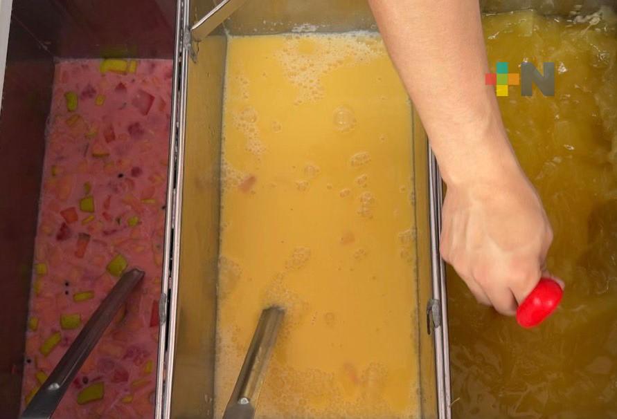 Agua natural y preparada con frutas de temporada para mantenerse hidratado