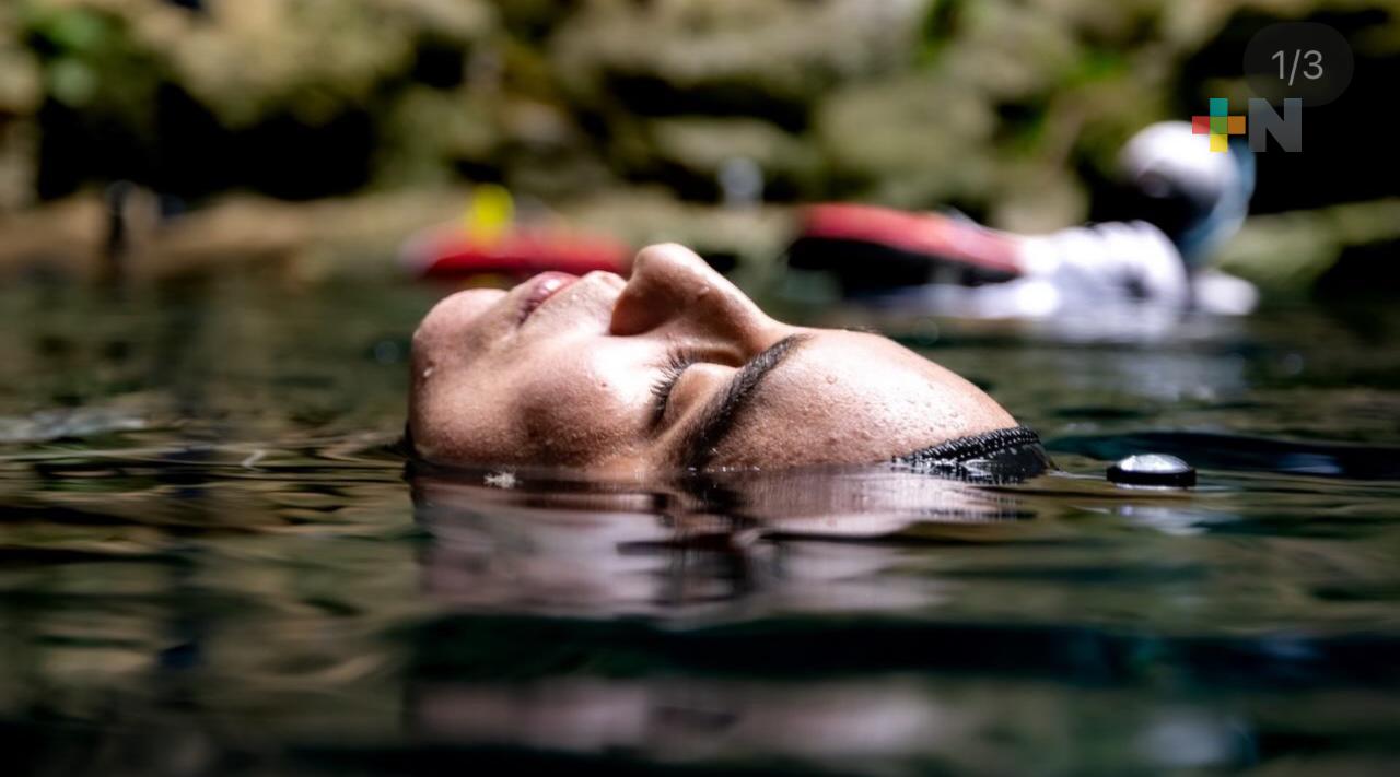 Camila Jaber conquista el “inframundo maya” y rompe récord nacional en apnea