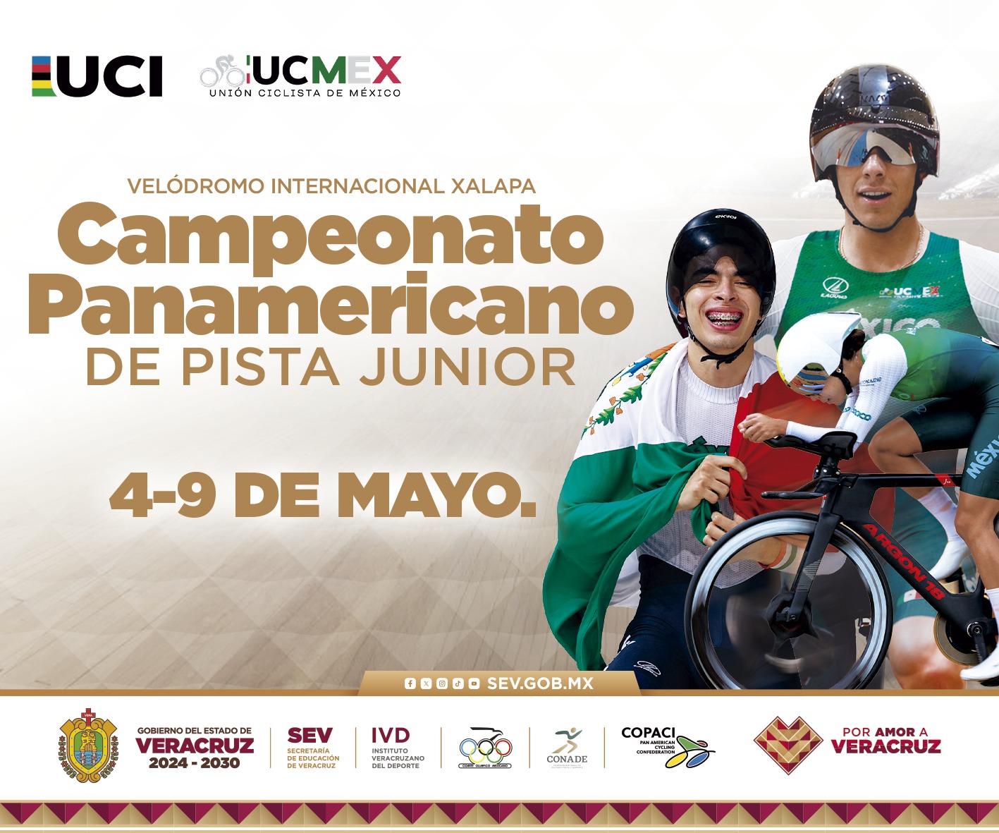 Campeonato Panamericano Junior de Ciclismo de Pista llegará a Xalapa en mayo
