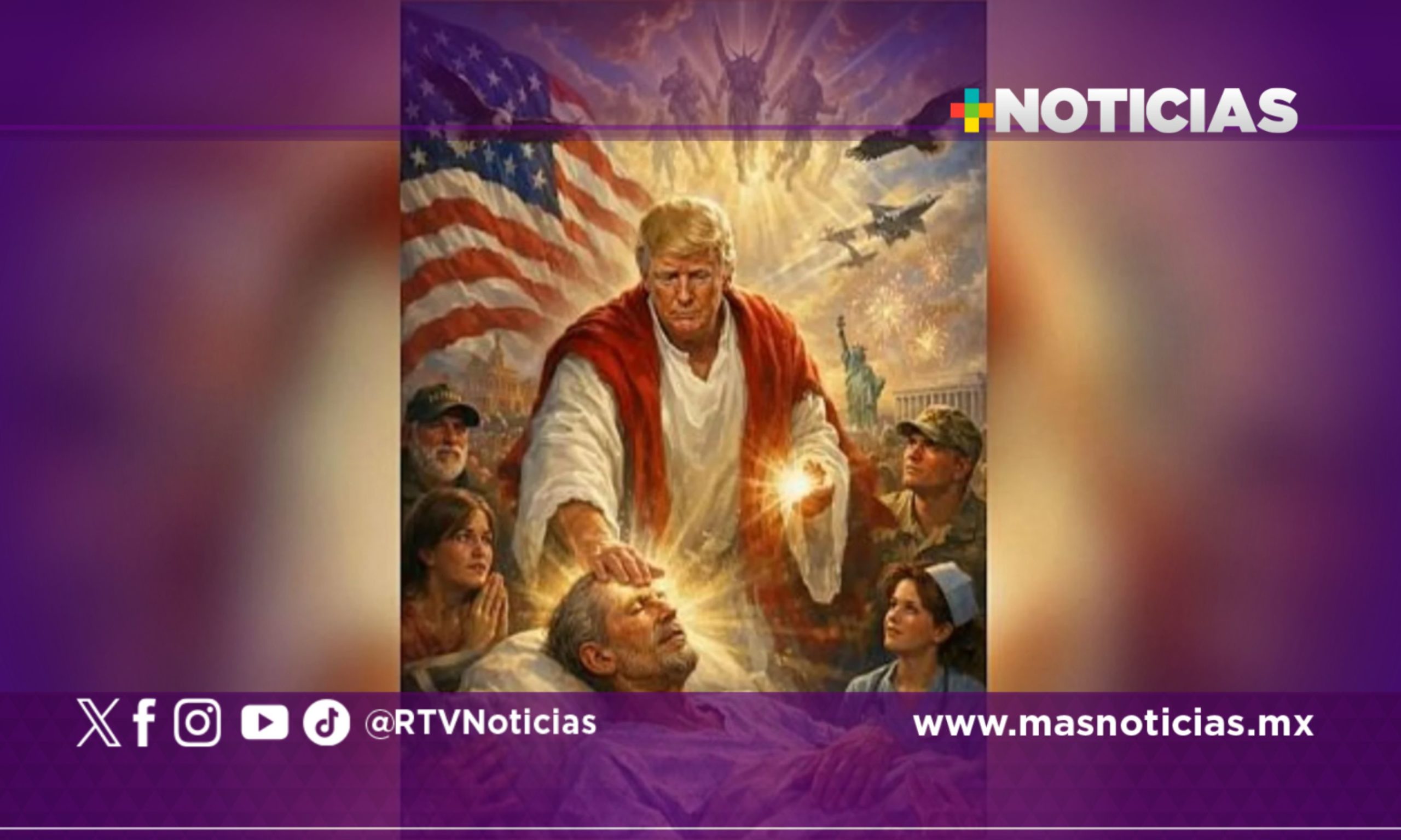 Trump intenta justificar imagen en que aparece como Jesús luego de recibir duras críticas