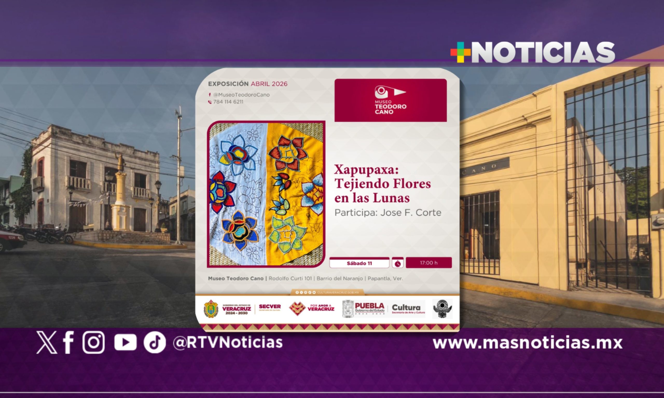 Exposición Xapupaxa: Tejiendo flores en las lunas llega al Museo Teodoro Cano