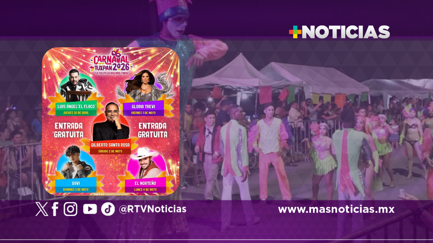 Todo listo para el Carnaval Tuxpan: grandes artistas y diversión para toda la familia