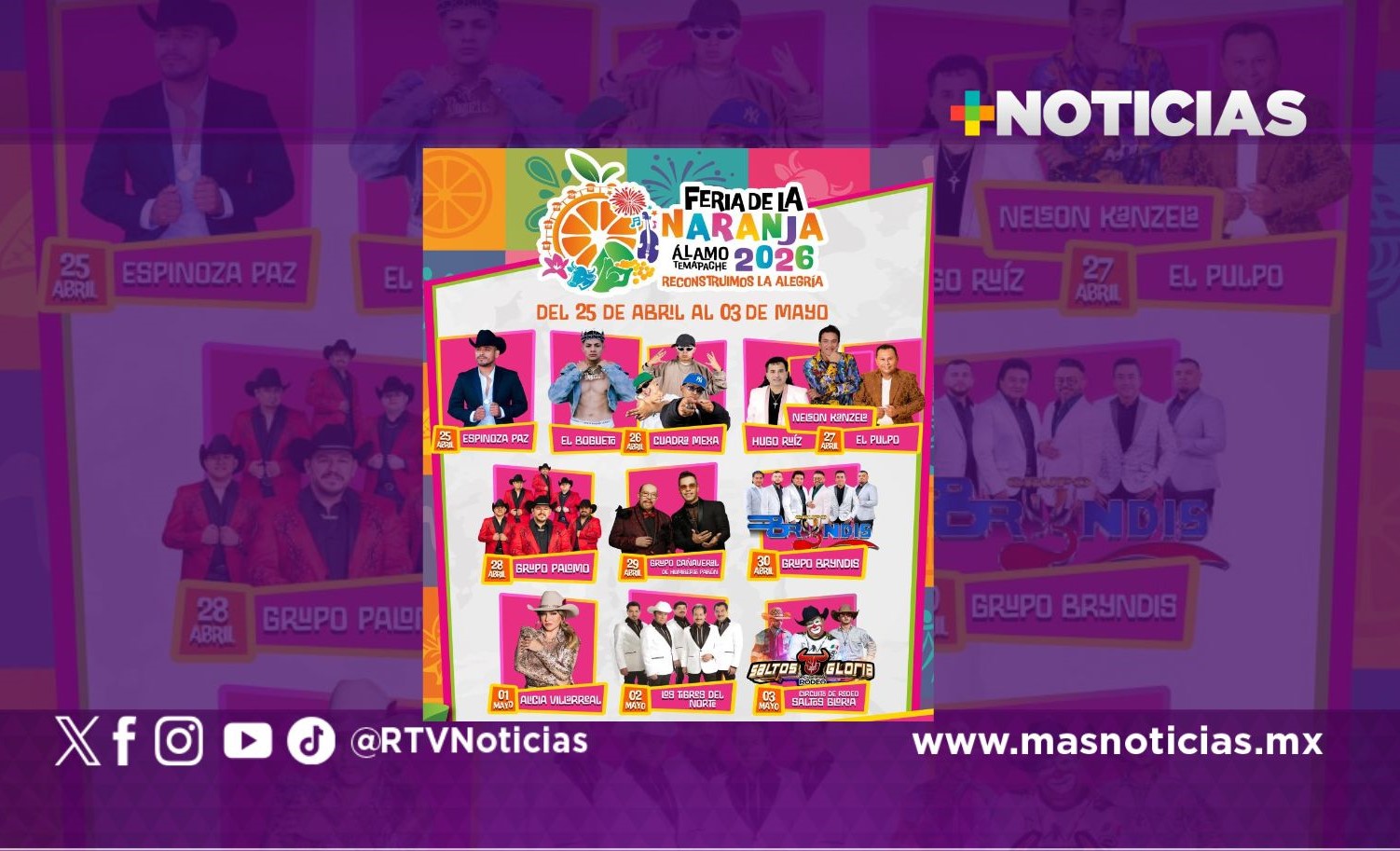 Asiste a la tradicional Feria de la Naranja de Álamo, inicia el próximo sábado