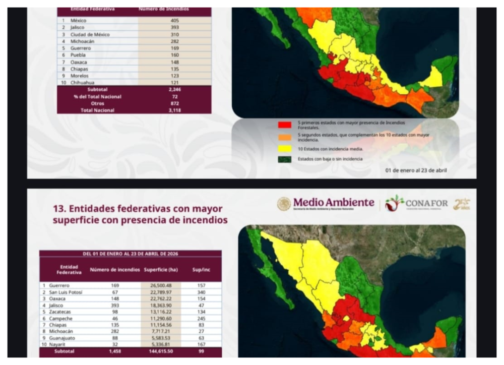 Veracruz, lugar 23 a nivel nacional en superficie consumida por incendio forestal