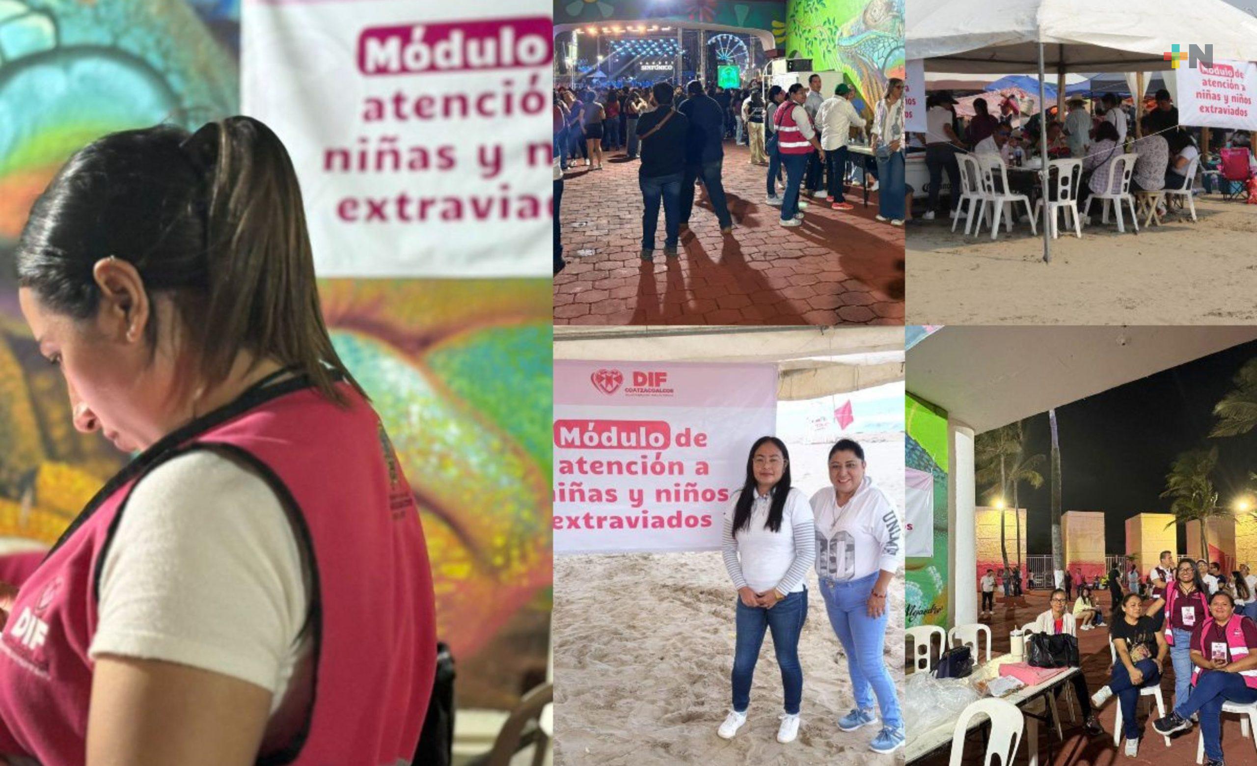 Menores extraviados en Expo Feria Coatza regresaron con su familia