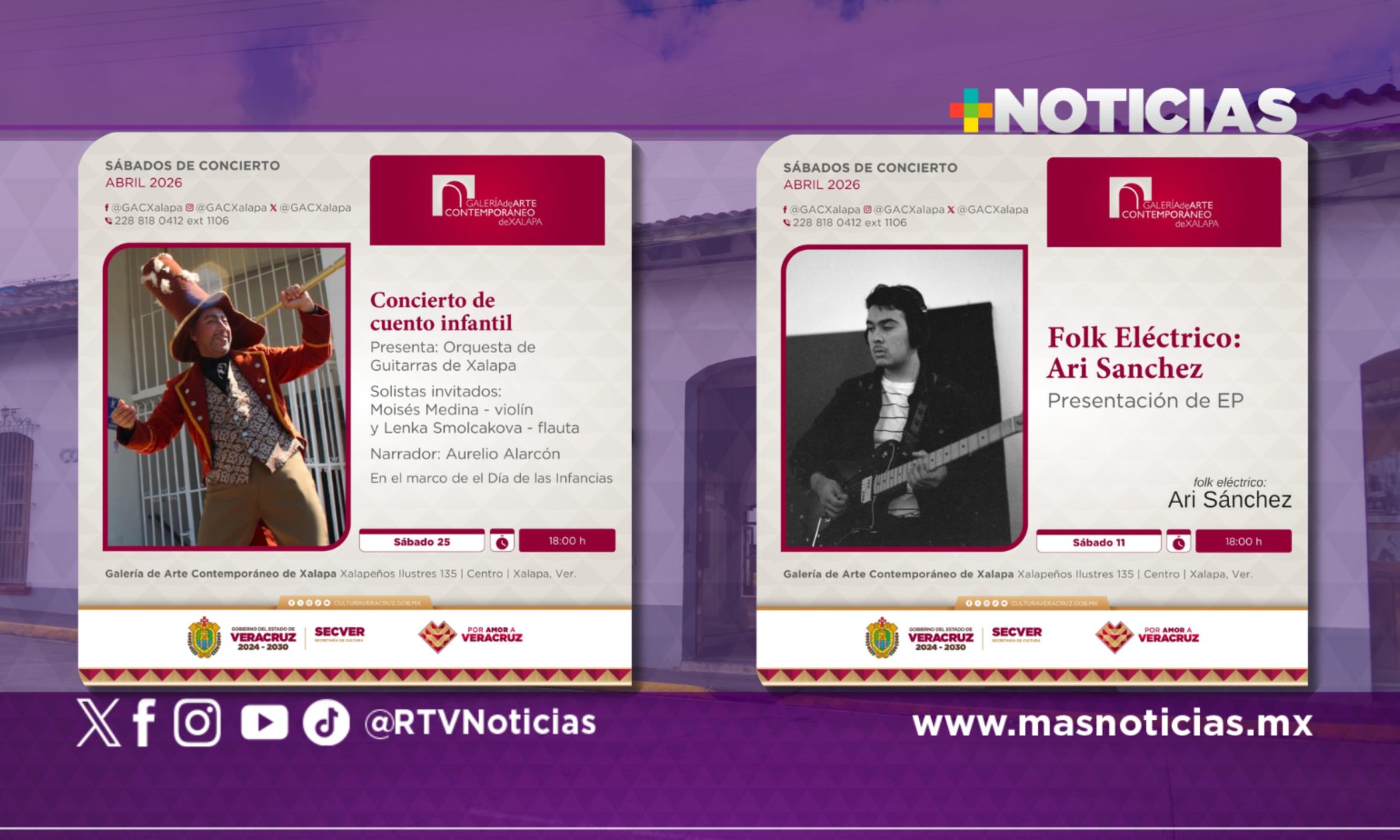 Realizarán sábados de concierto en la Galería de Arte Contemporáneo