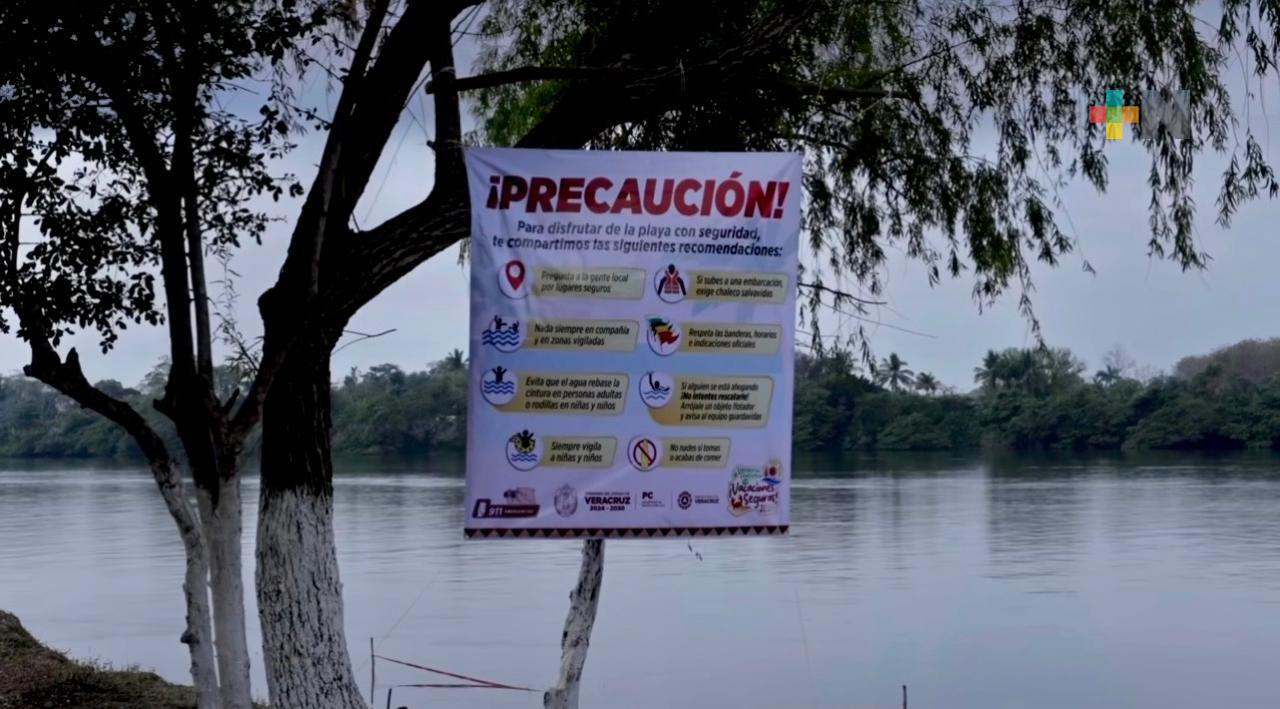 PC instala señalética en ribera del Papaloapan para ofrecer seguridad a turistas