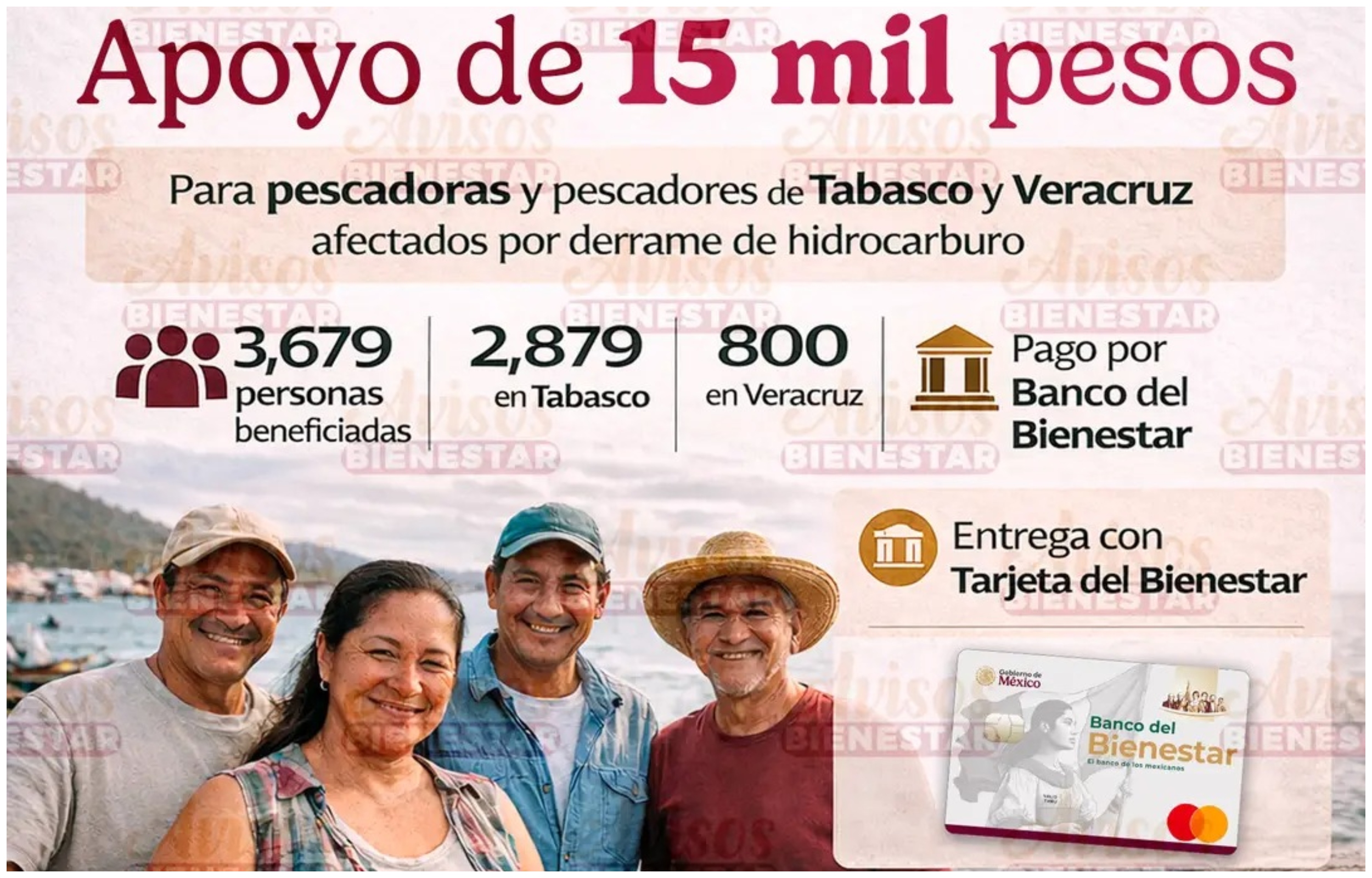 Inicia Conapesca dispersión de apoyos del programa Bienpesca en Tabasco y Veracruz