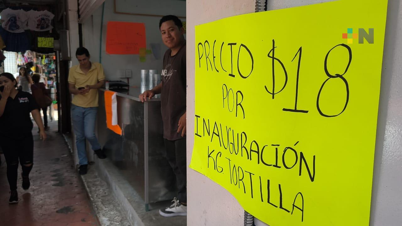 En 18 pesos el kilo de tortilla en zona de mercados de la ciudad de Veracruz