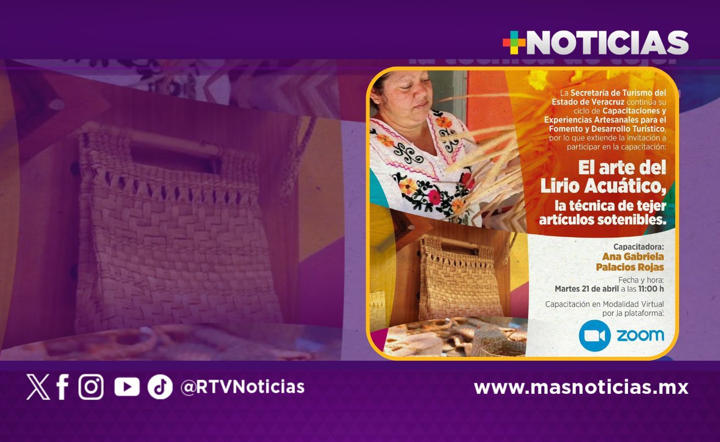Ofrece Sectur capacitación en tejido con lirio acuático