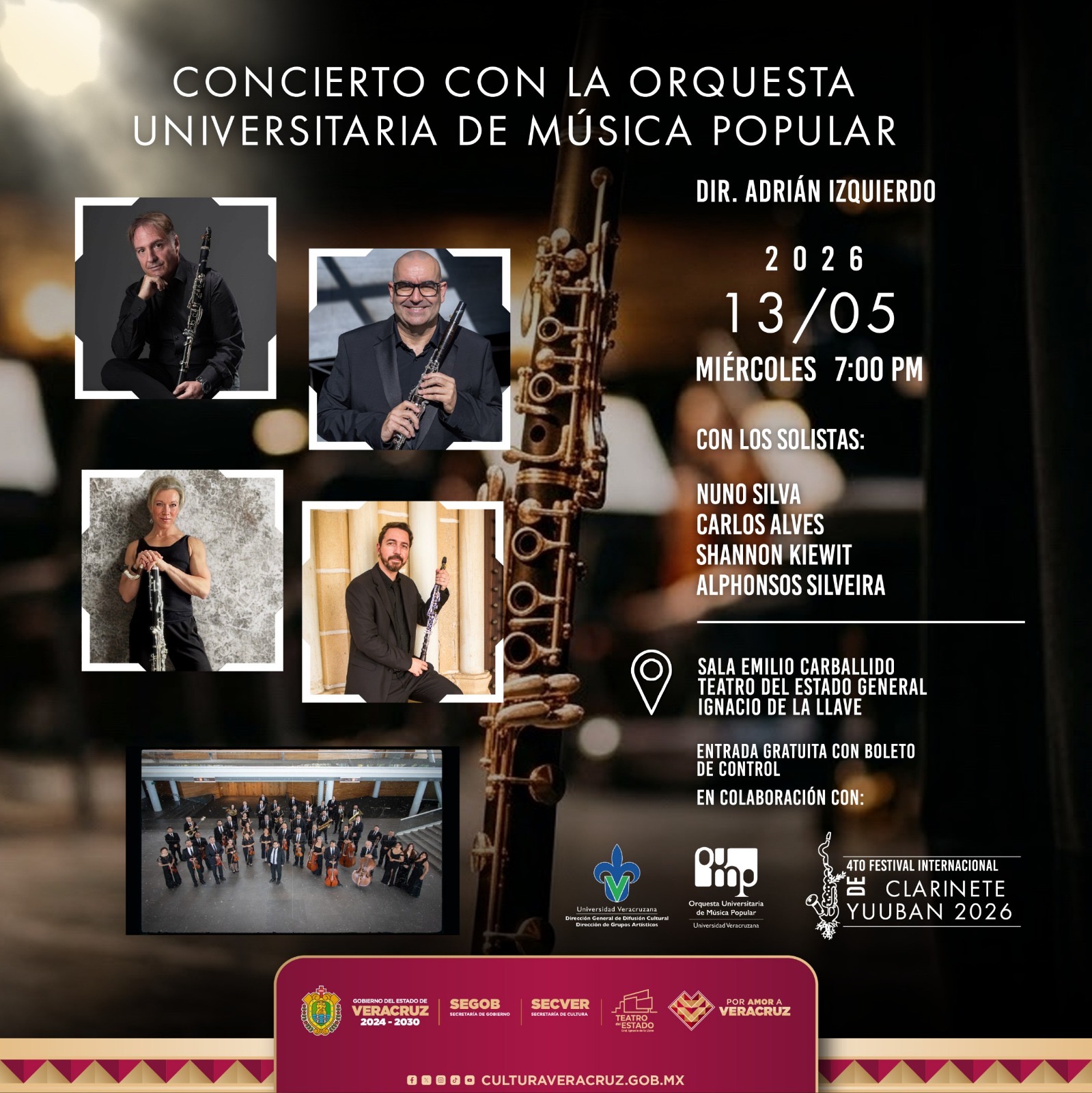 Invita la SECVER al Festival Internacional de Clarinete Yuuban