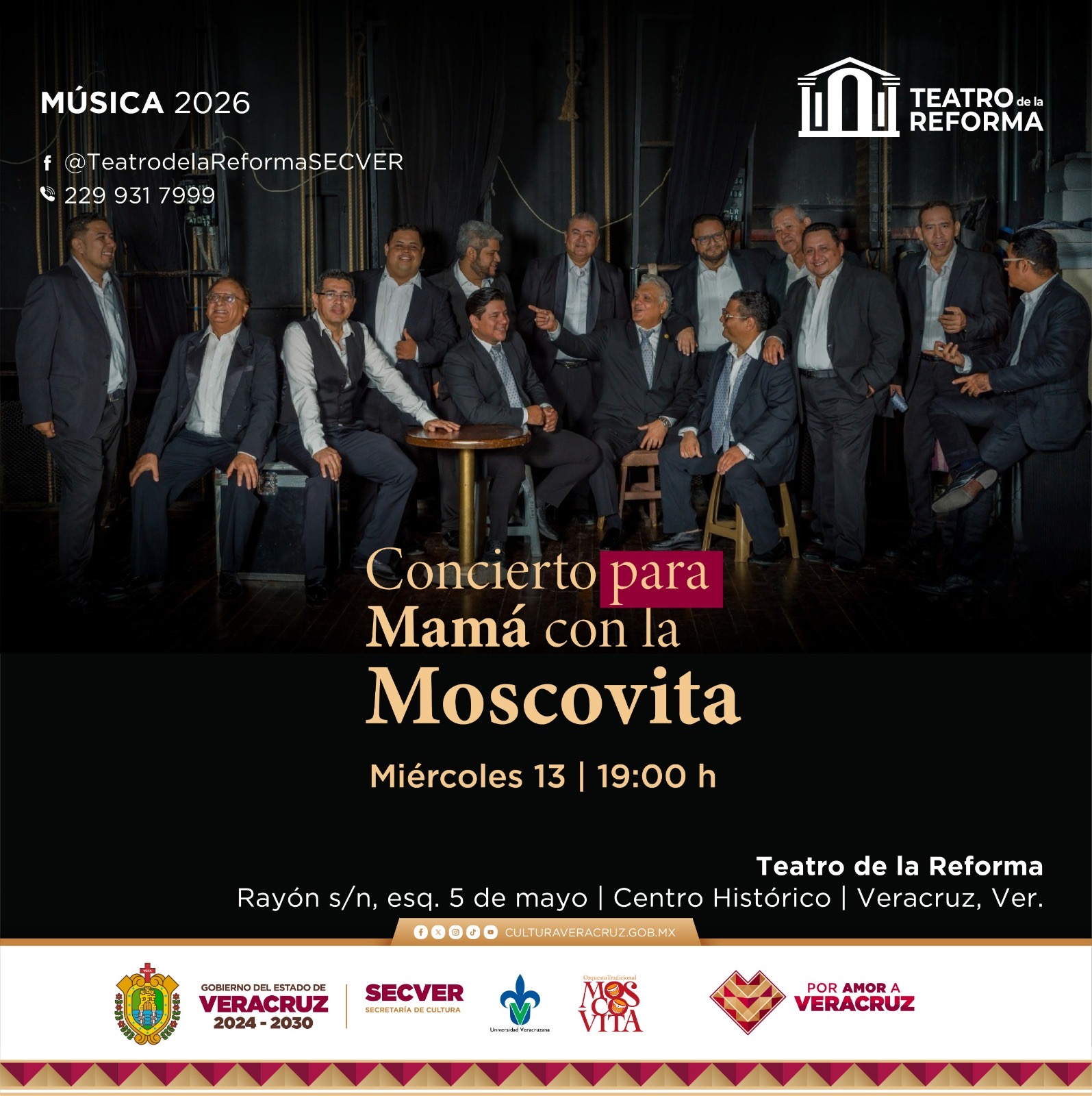 Invitan SECVER y UV al Concierto para mamá con la Moscovita