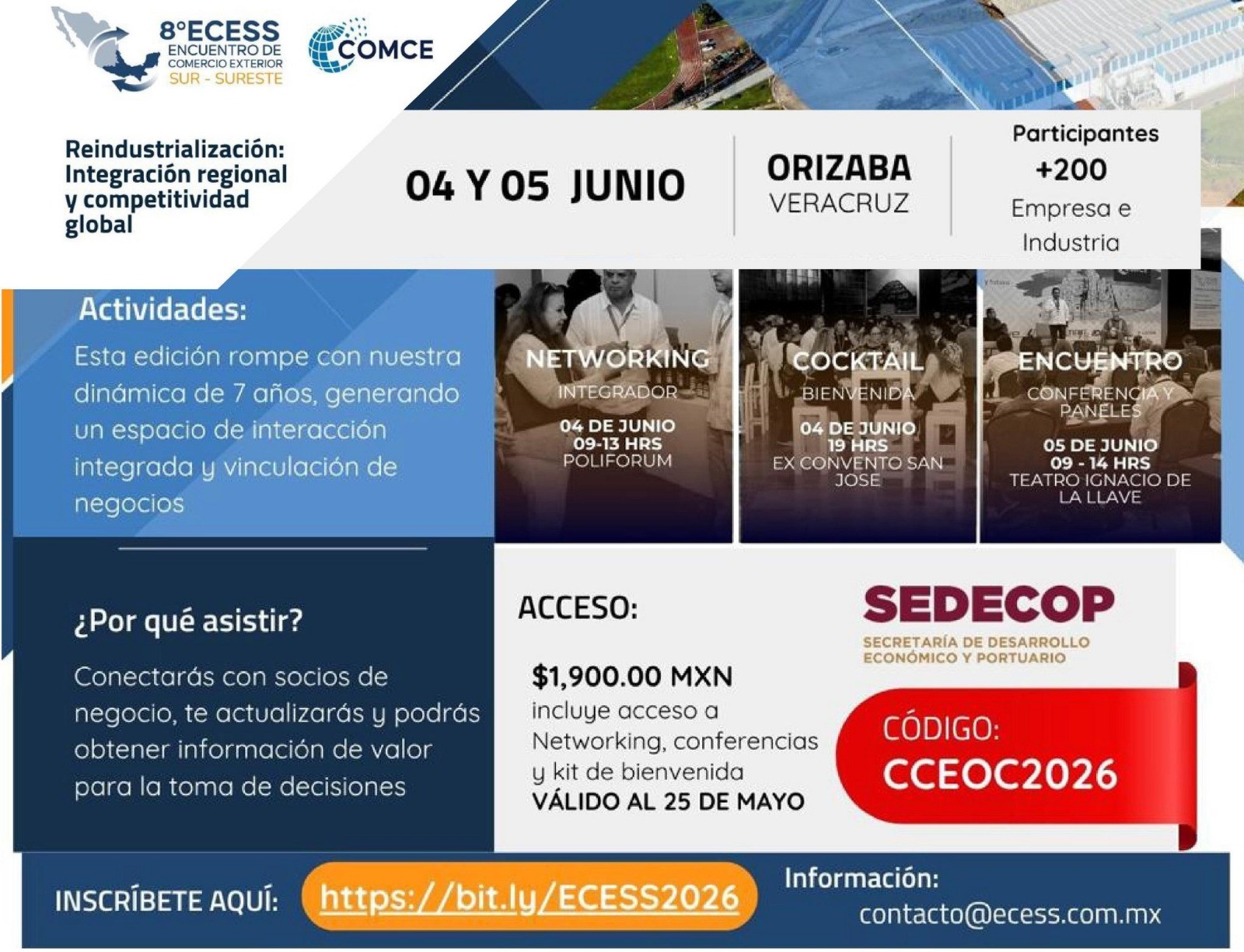 Orizaba es sede del Encuentro de Comercio Exterior Sur-Sureste 2026