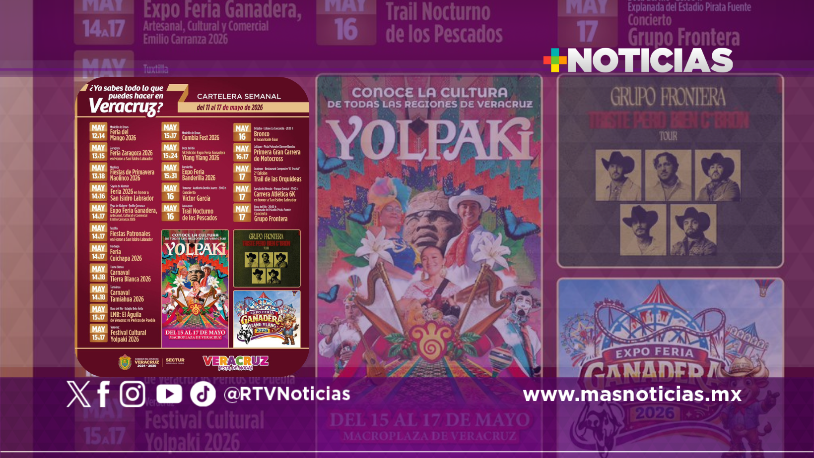 Festival Yolpaki y ferias regionales en agenda turística del 11 al 17 de mayo