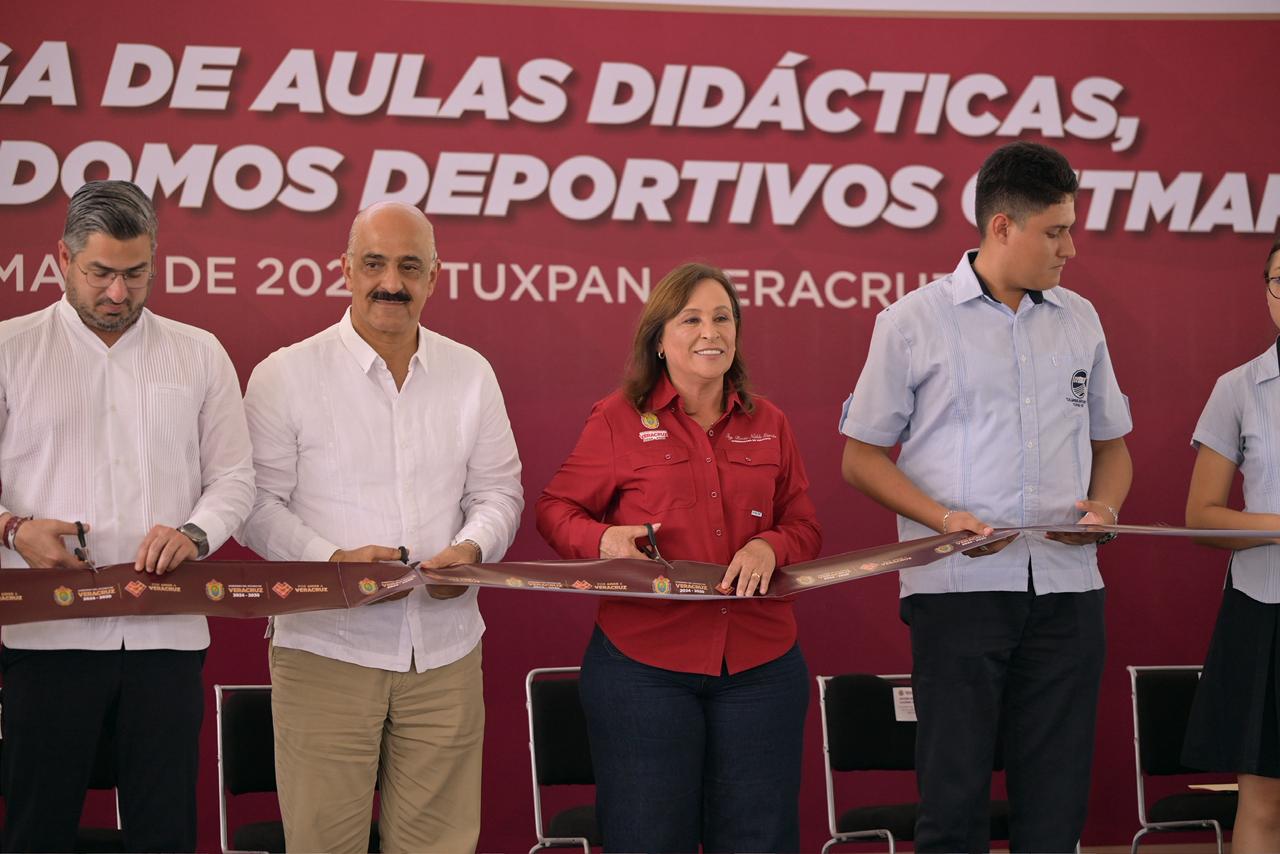 Los jóvenes deben estar en las aulas; Gobernadora entrega infraestructura educativa