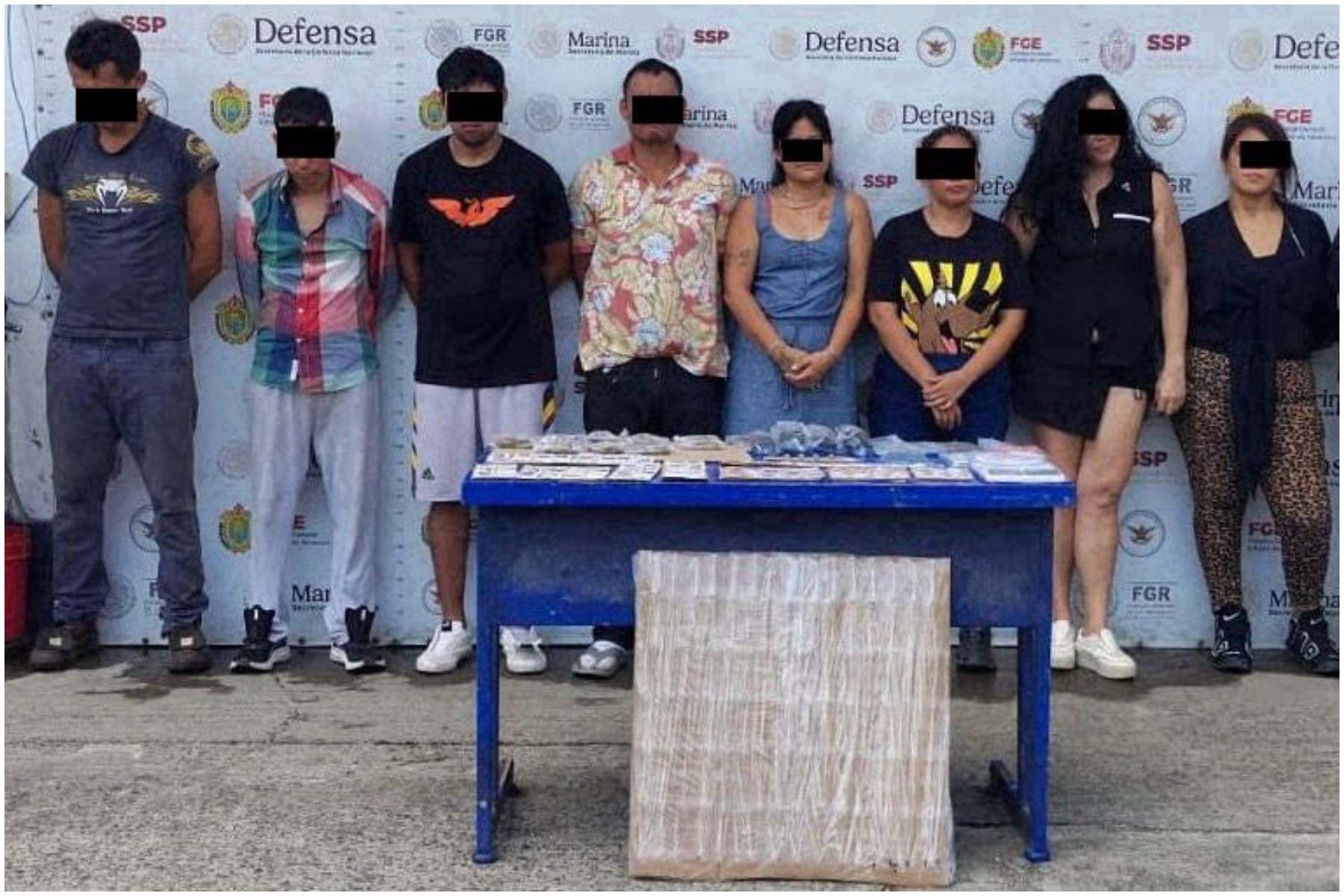 Decomisa SSP más de 11 kilos y 500 dosis de presunta droga y detiene a 56 personas
