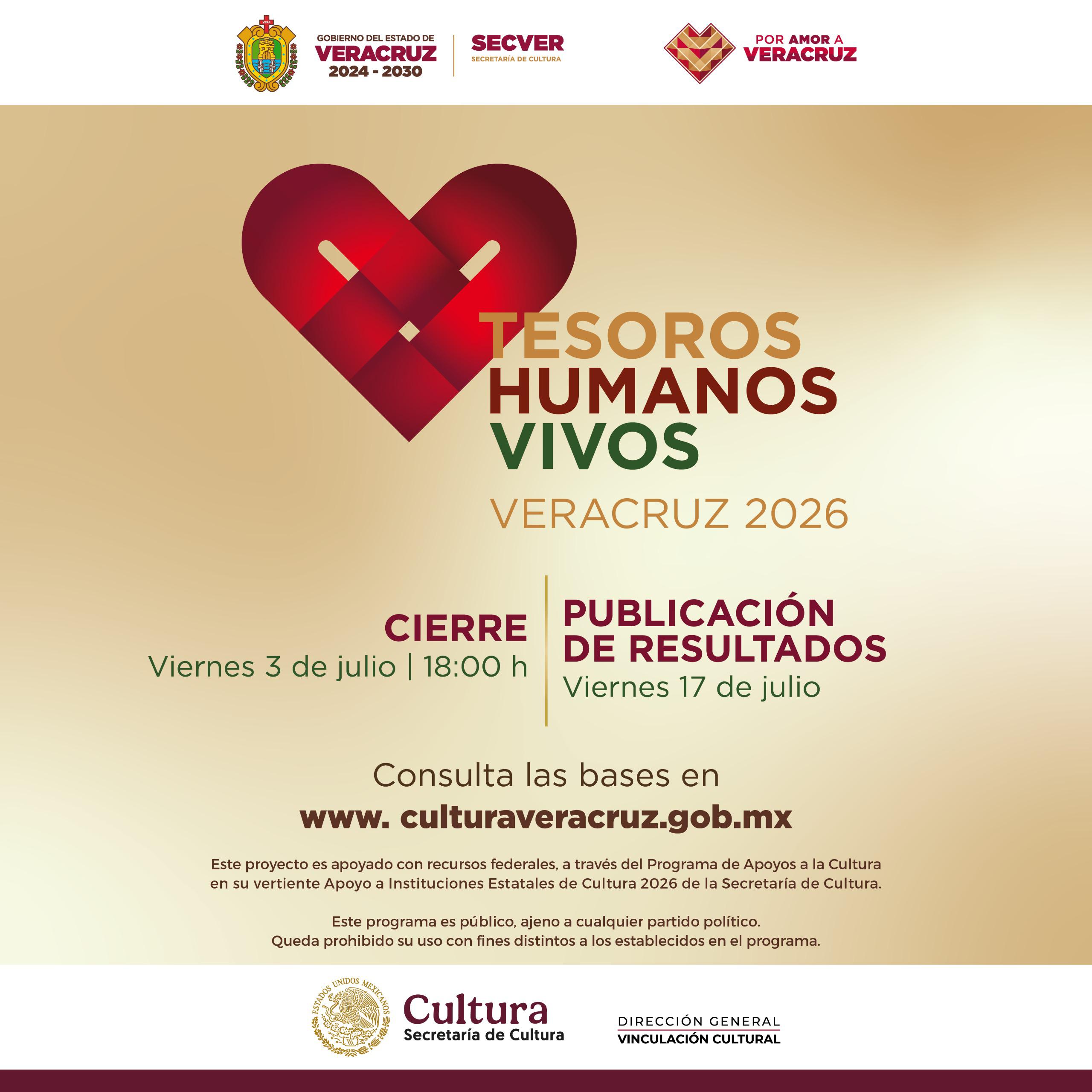 Emite SECVER convocatoria para reconocer a Tesoros Humanos Vivos de Veracruz