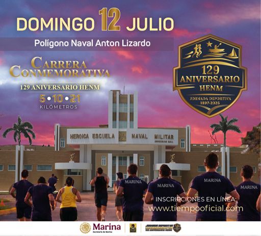 Invita a eventos deportivos por el 129 aniversario de la Heroica Escuela Naval Militar