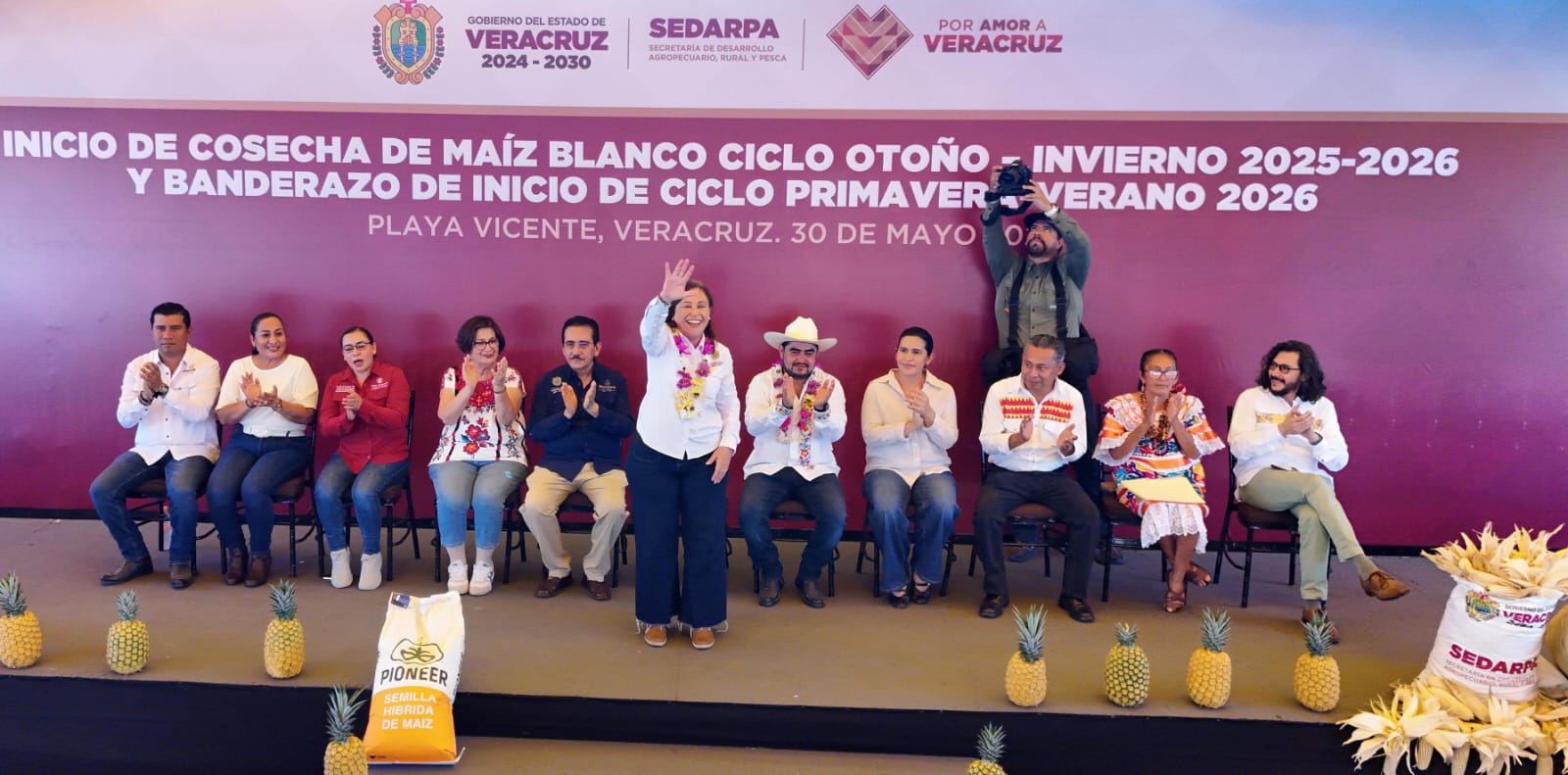 Desde Playa Vicente, Rocío Nahle anuncia que Veracruz triplicó apoyo al maíz y alcanzó cobertura para 60 mil hectáreas