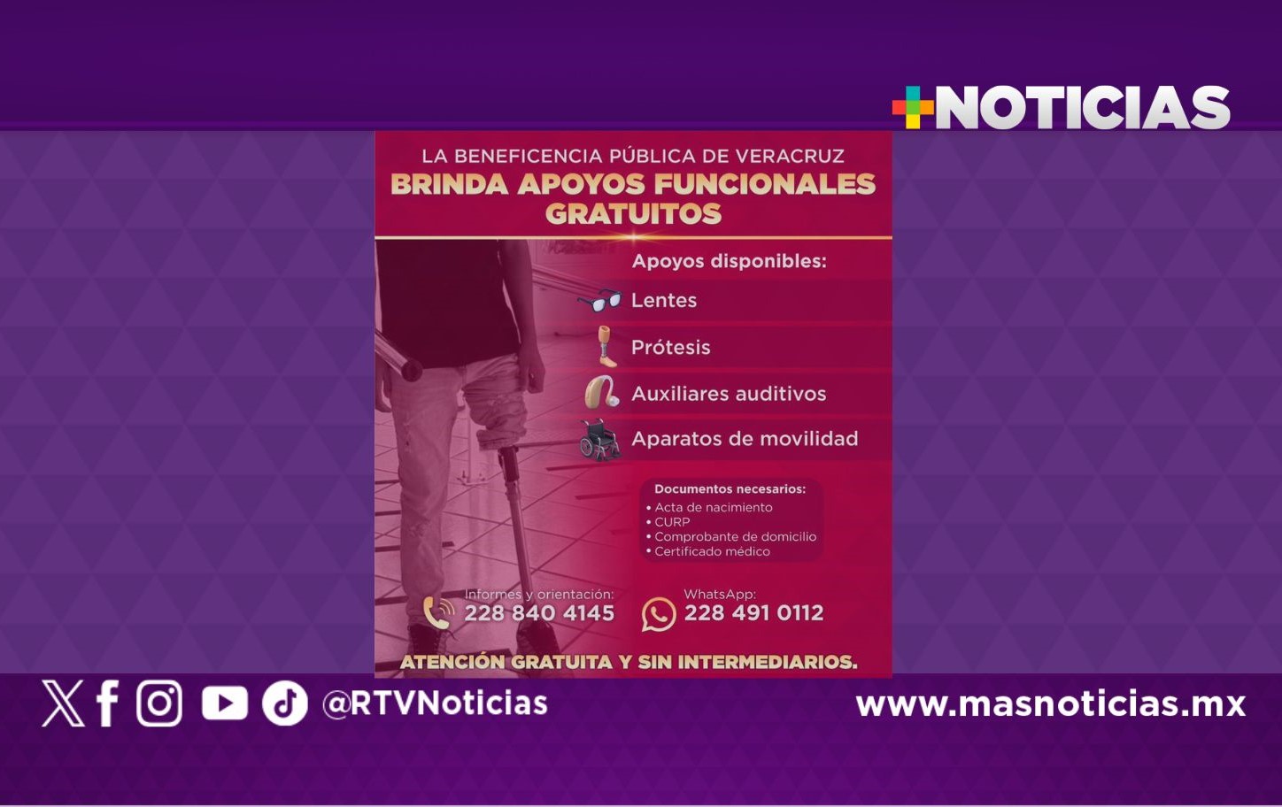 Entrega Secretaría de Salud apoyos funcionales de manera gratuita