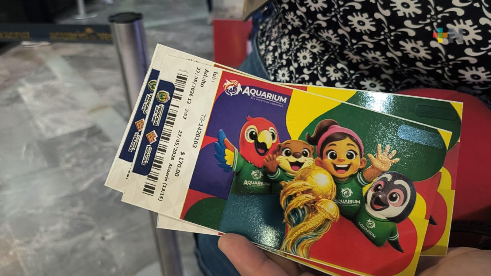 Distribuye Aquarium del Puerto de Veracruz boletos con tema del Mundial