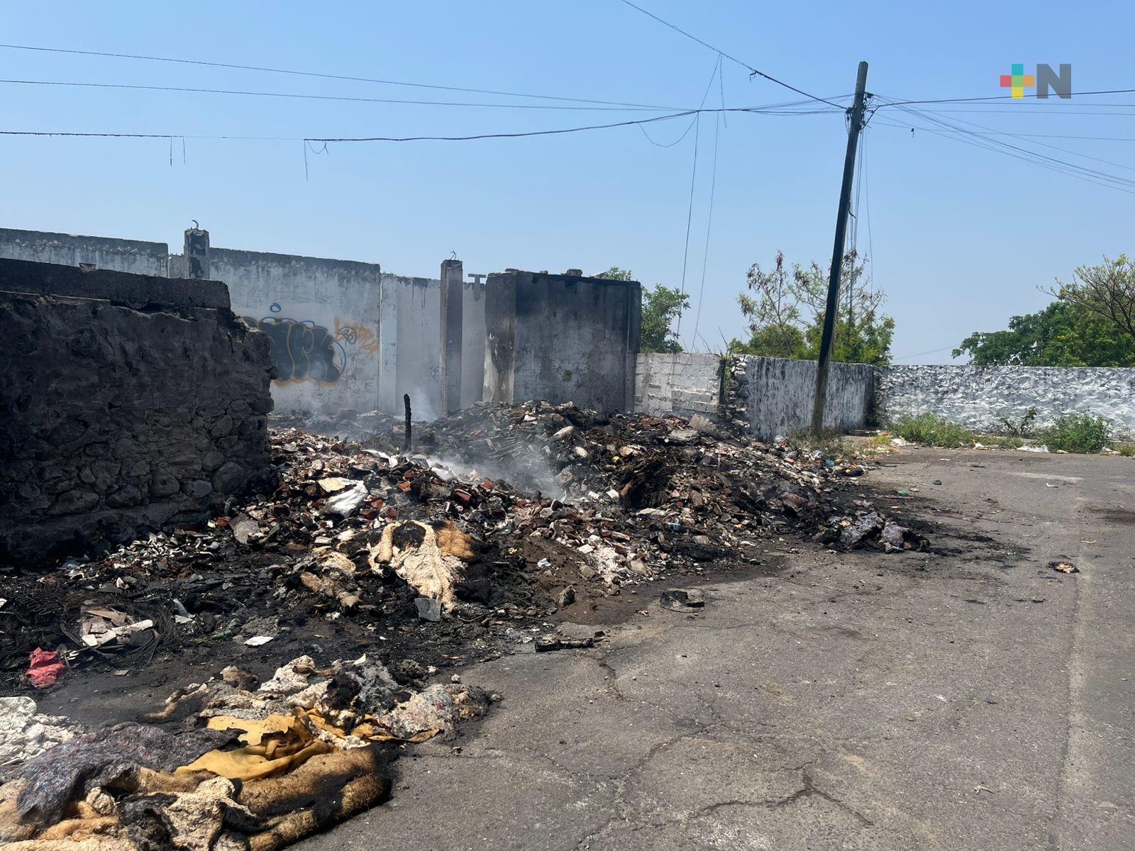 Se registra incendio en terreno baldío de la colonia Hidalgo de Veracruz