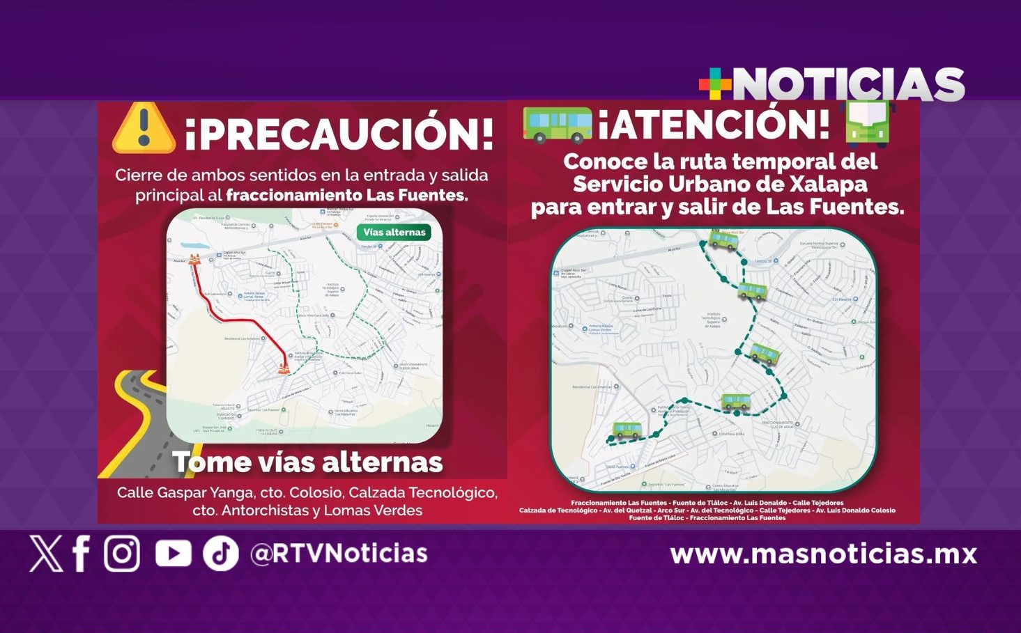 Activan ruta temporal hacia fraccionamiento Las Fuentes por socavón