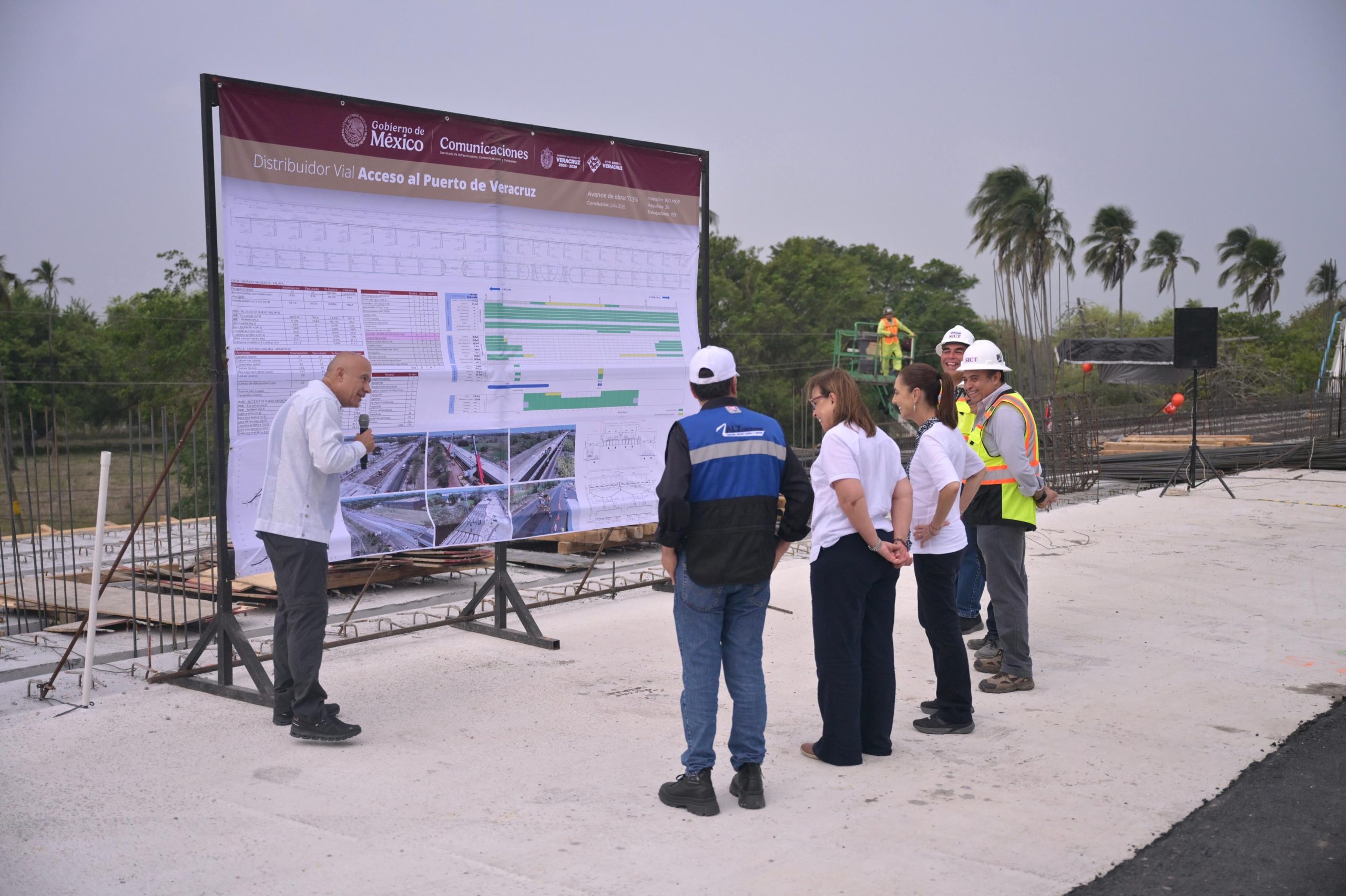 Avance del 72.3% y conclusión en julio para el Distribuidor vial de Veracruz