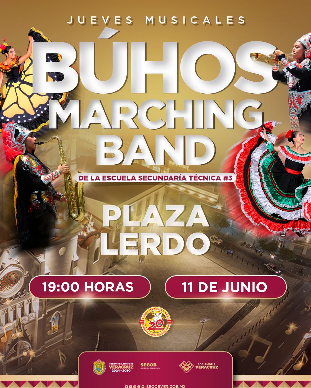 Búhos Marching Band se presentará el próximo jueves en la Plaza Lerdo