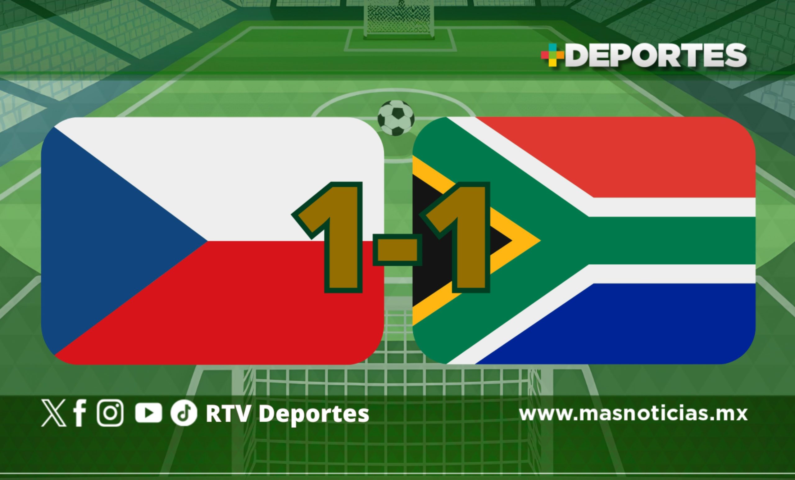 Sudáfrica consigue empate con Chequia y aprieta el grupo A