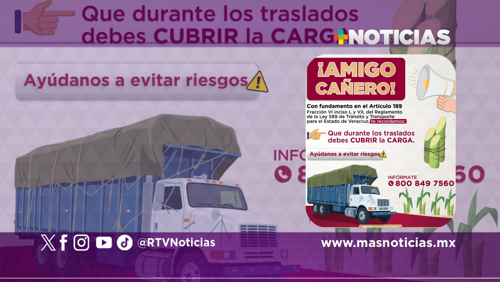 Exhorta SSP al uso de cubierta protectora en vehículos de carga