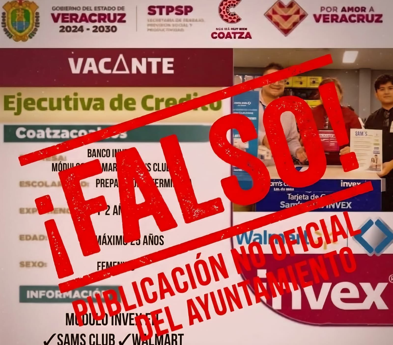 Alcaldía de Coatza alerta sobre falsa vacante que circula en redes sociales