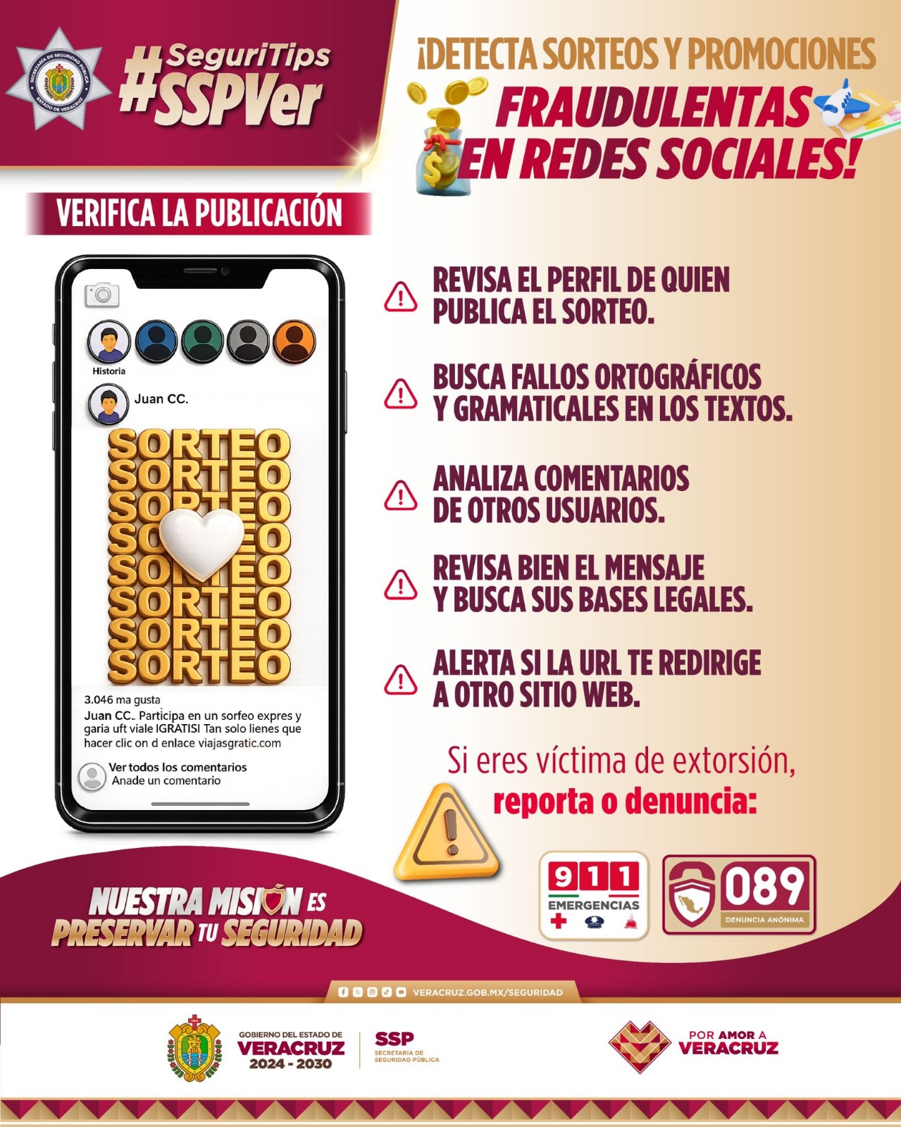 SSP Veracruz alerta sobre fraudes digitales en redes sociales