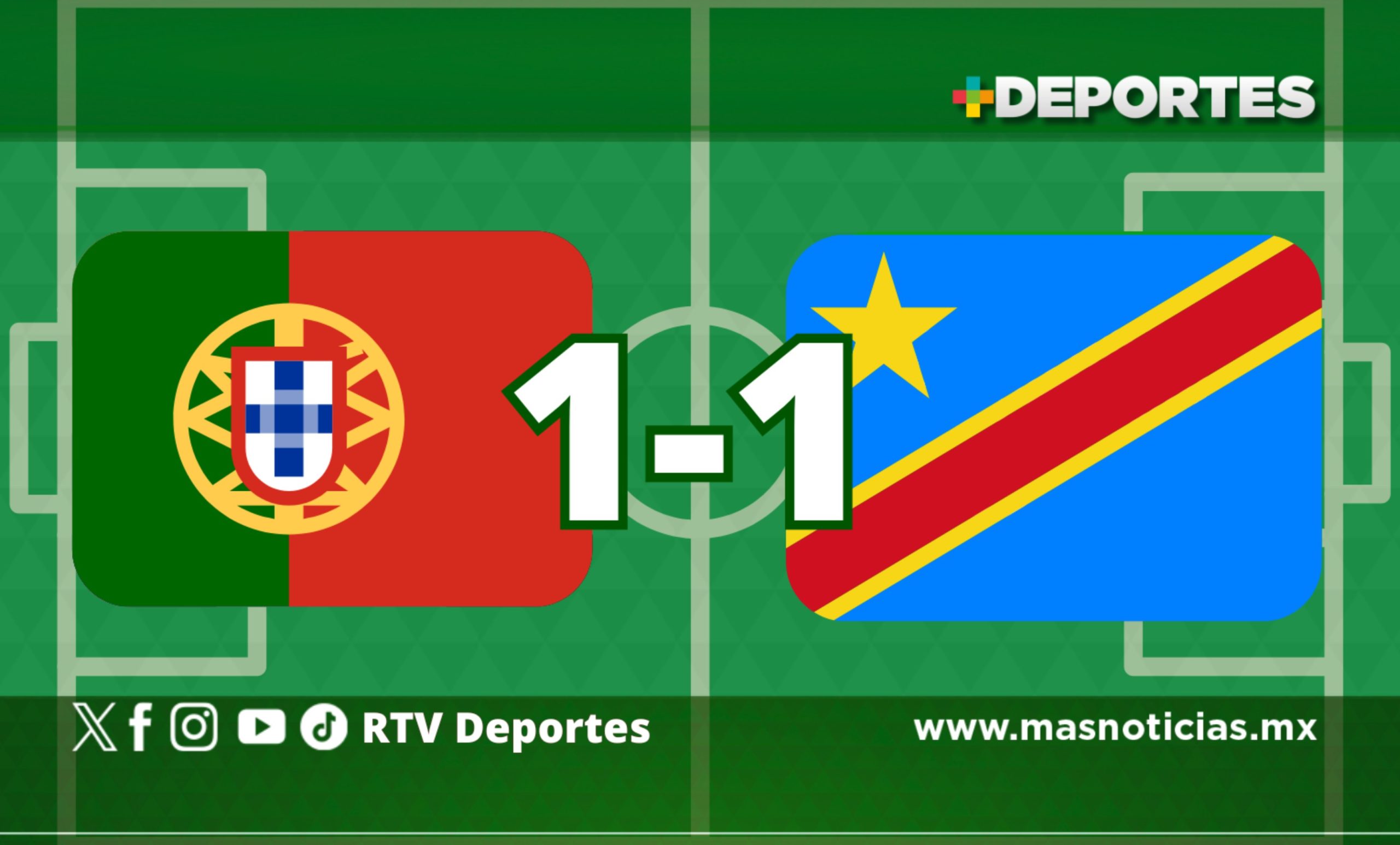 RD Congo sorprende con empate contra Portugal