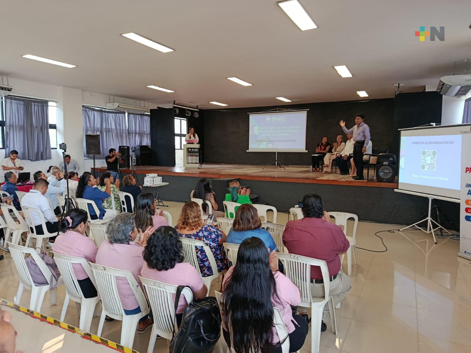 INE presentó el Sistema de Consulta de la Estadística de las Elecciones en Coatzacoalcos