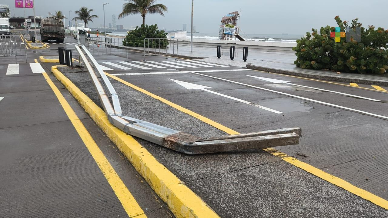 Caen seis luminarias en Boca del Río por tormenta eléctrica