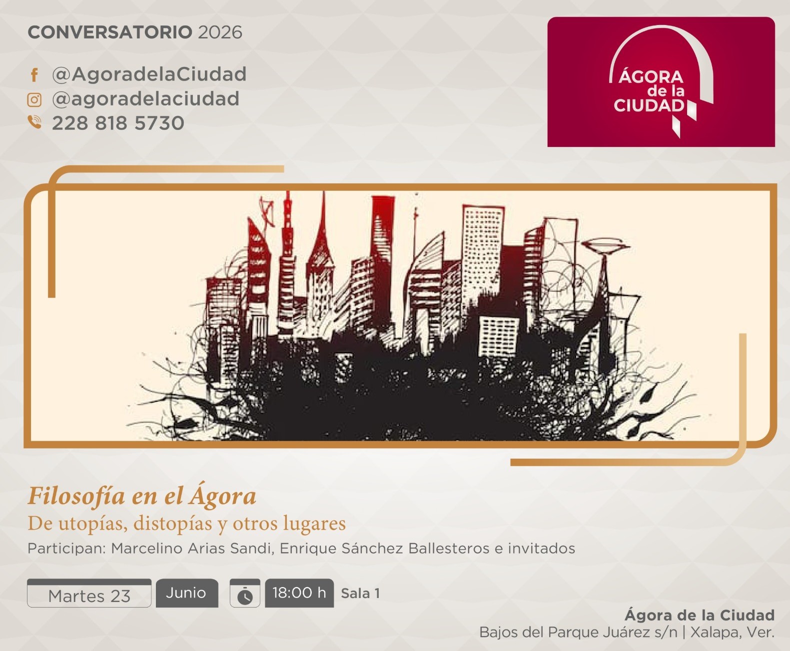Invita la Secver a conversatorio de filosofía en el Ágora de la Ciudad
