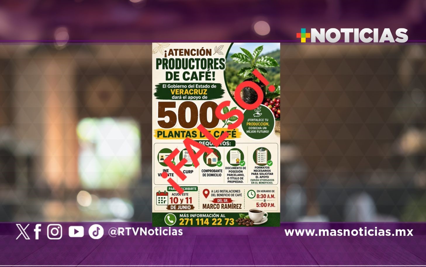 Sedarpa alerta sobre información falsa en apoyos a cafetaleros