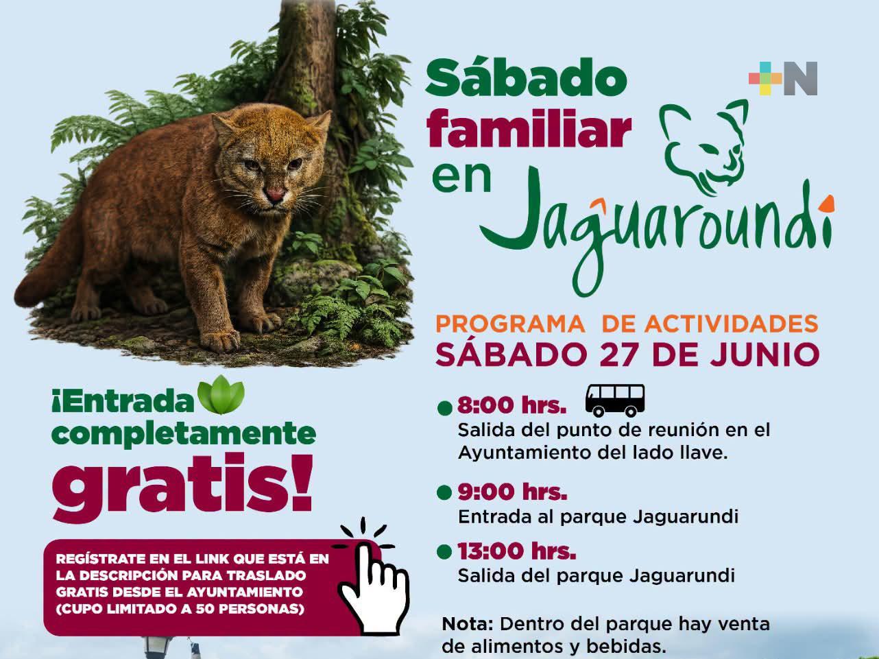 Invita Gobierno de Coatzacoalcos a disfrutar del Sábado Familiar en el Parque Jaguaroundi